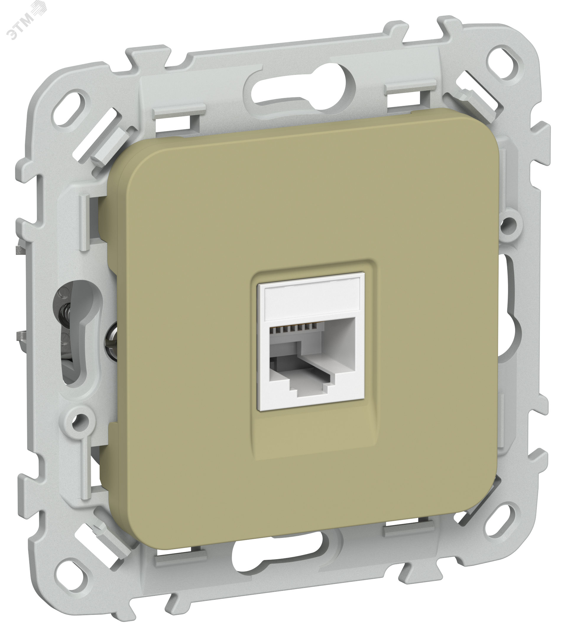 Изображение товара Розетка компьютерная RJ45 категория 5Е IEK серия FLITE зеленая монтаж скрытый