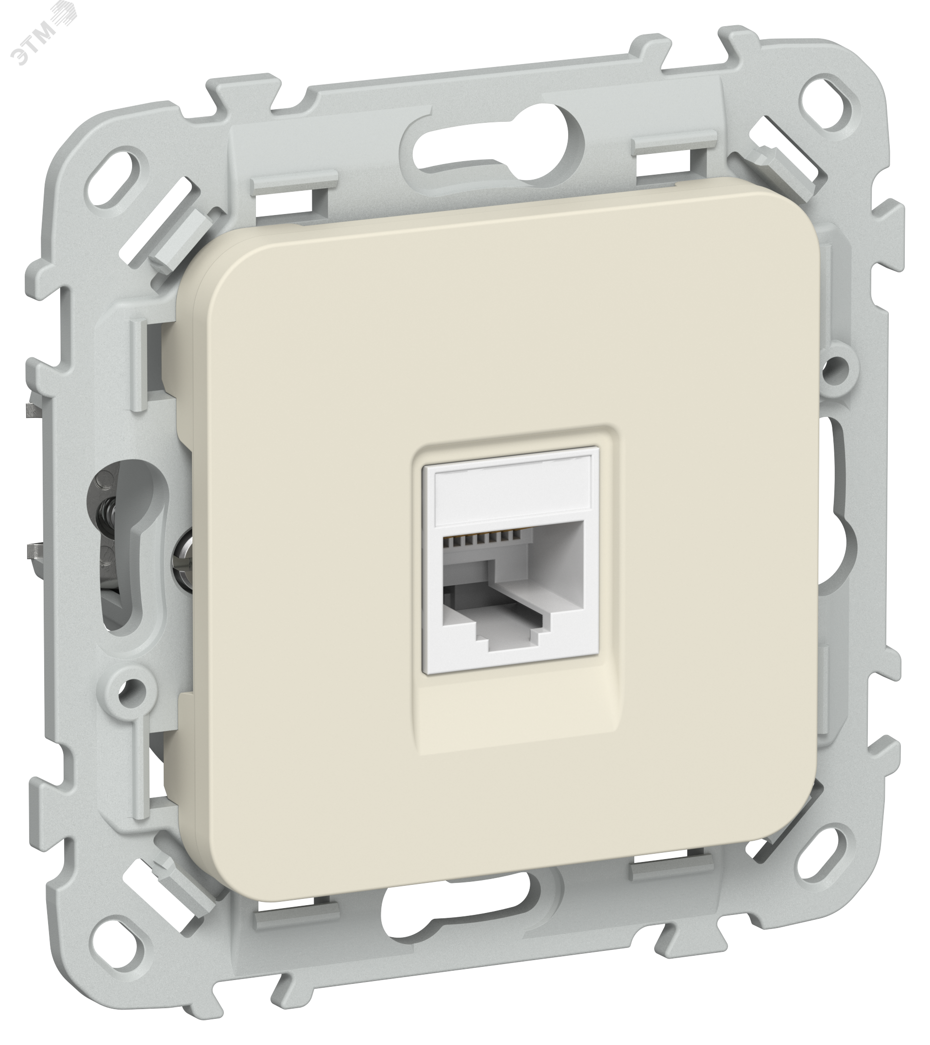 Изображение товара Розетка компьютерная RJ45 категории 6 UTP серия FLITE от IEK для монтажа внутри стены