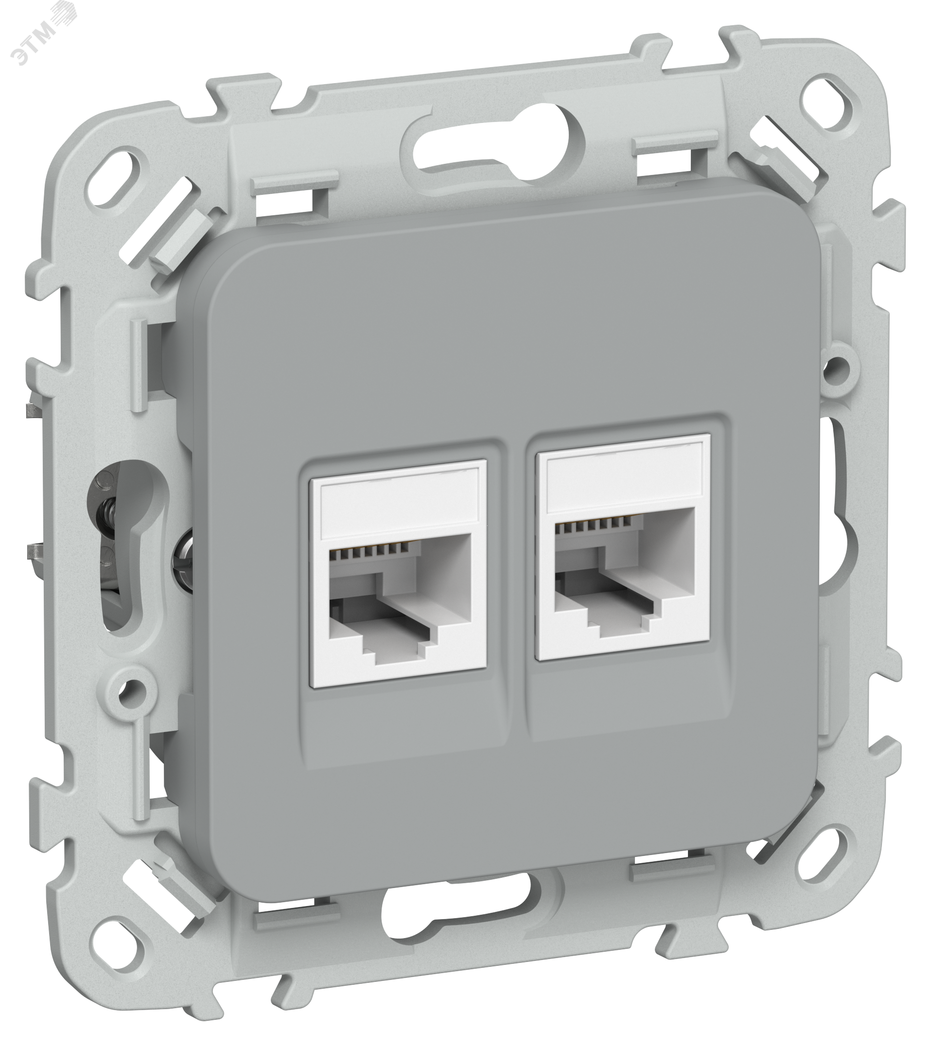 Изображение товара FLITE Розетка 2-местная RJ45 категория 5Е UTP серый IEK