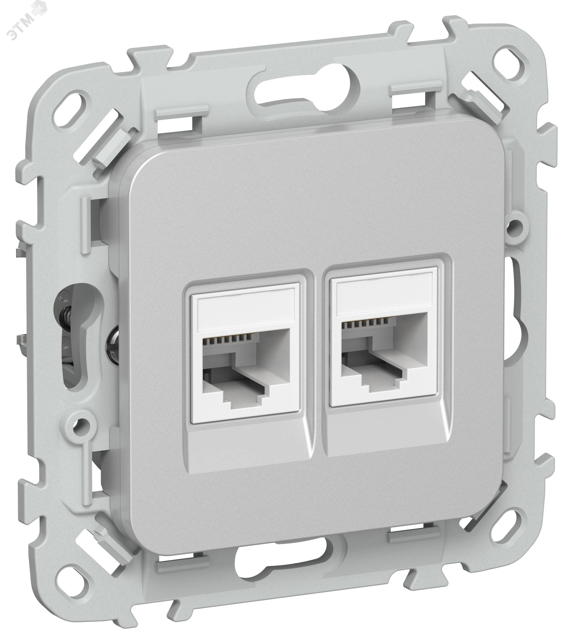 Изображение товара Розетка 2-местная компьютерная RJ45 категории 5Е UTP IEK серия FLITE