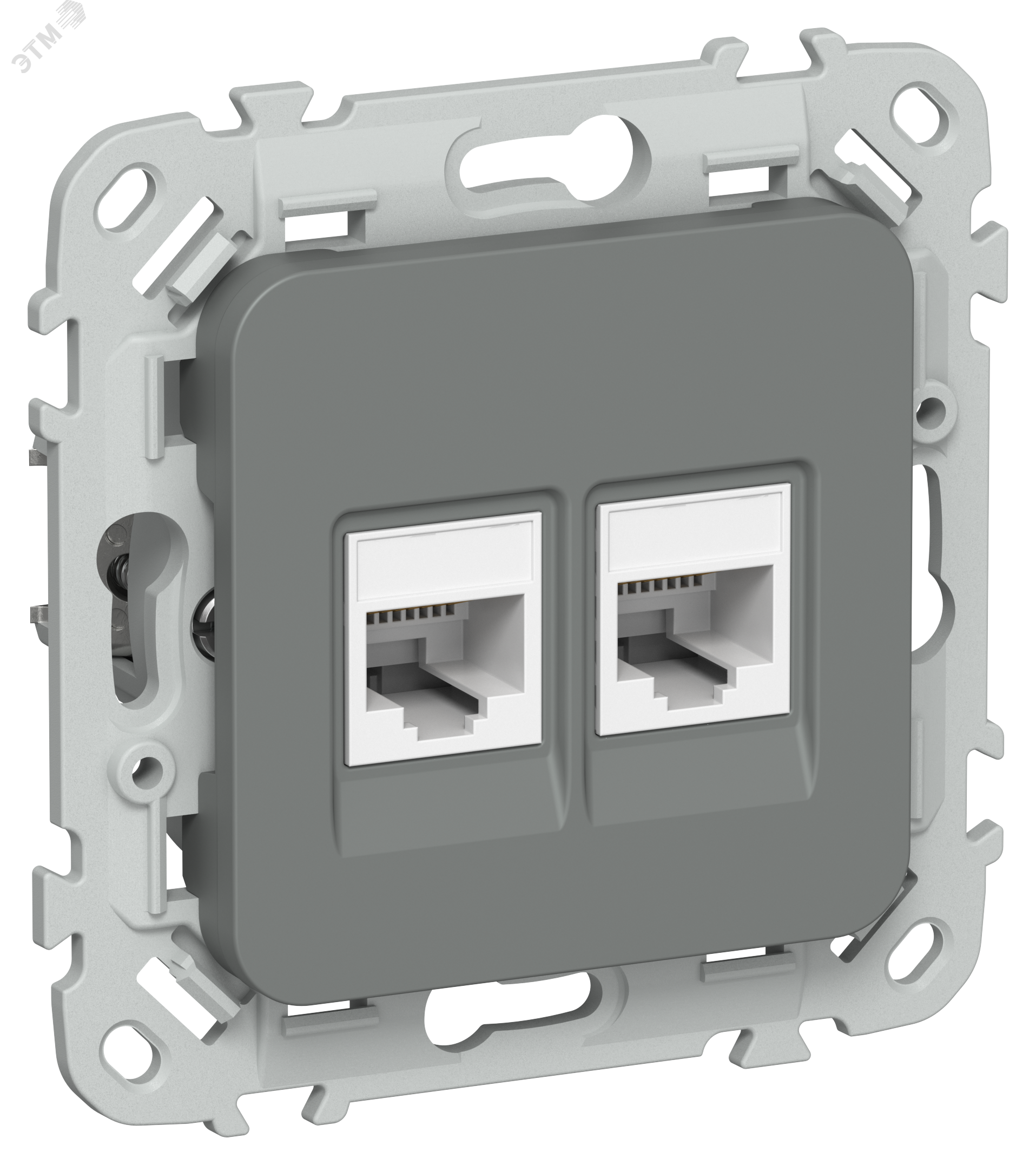 Изображение товара Розетка 2-местная для сетевого кабеля RJ45 категории 5Е от IEK серия FLITE
