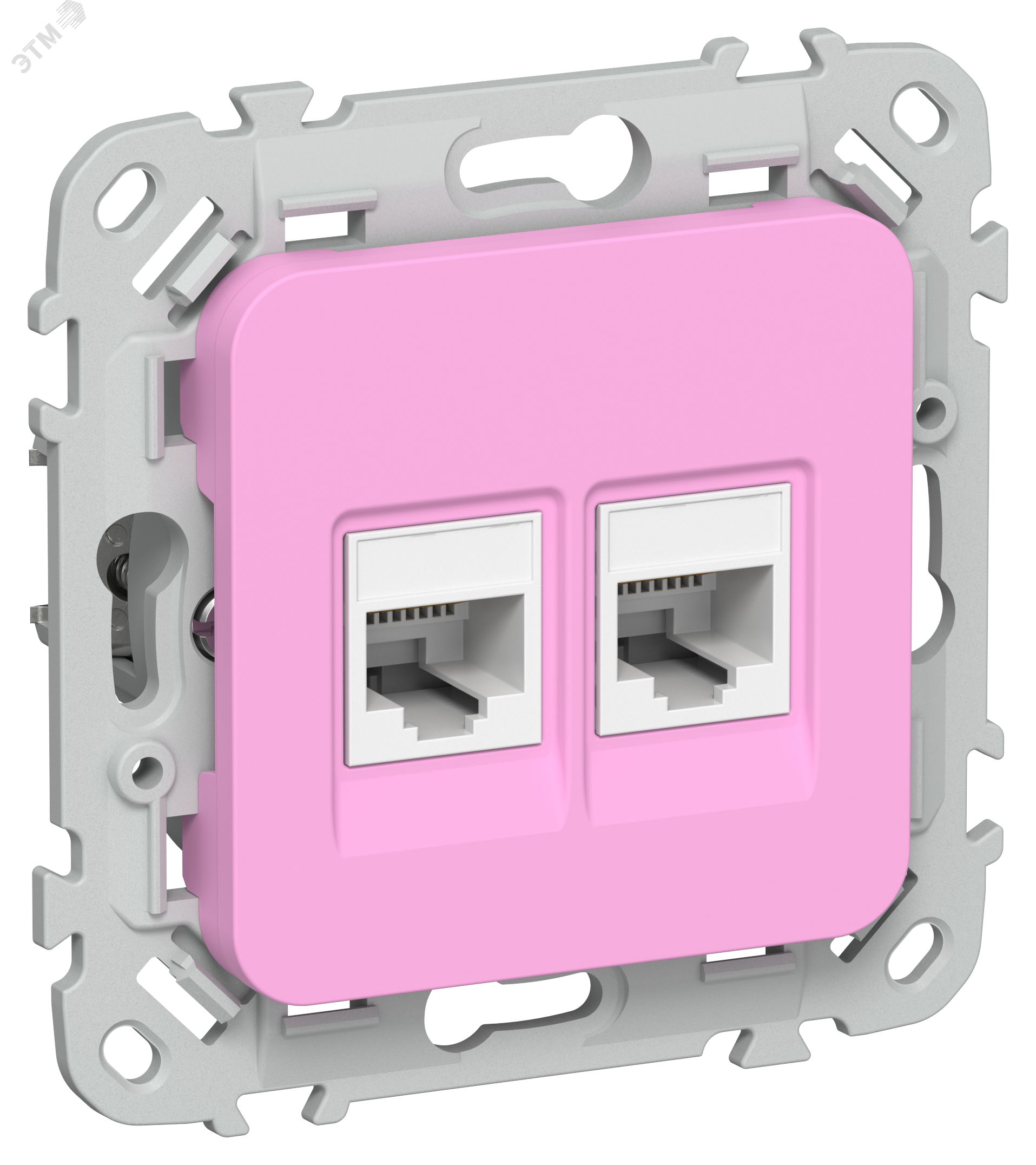 Изображение товара Розетка компьютерная RJ45 категория 5Е UTP 2-местная серия FLITE IEK пурпурная