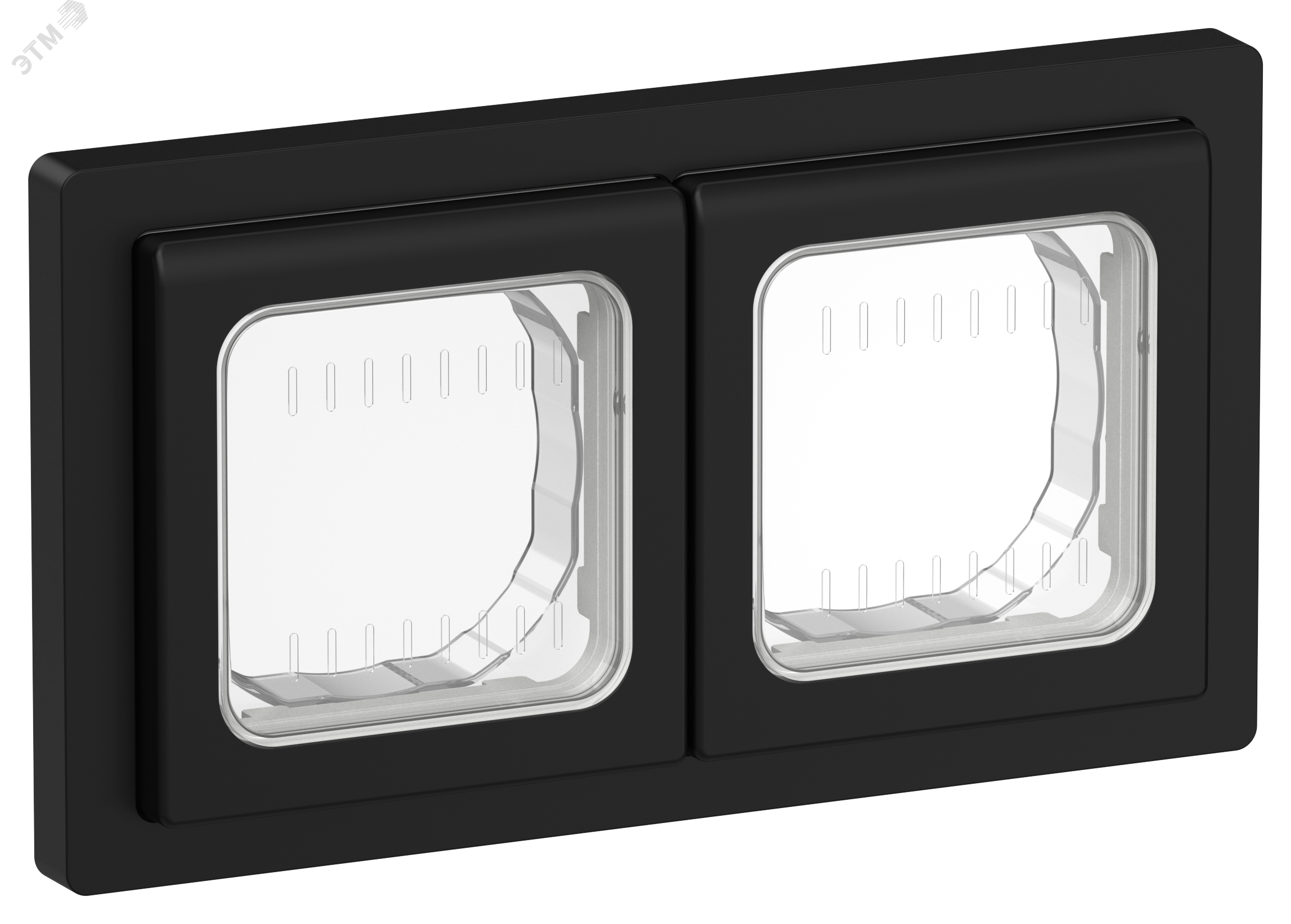 Изображение товара Рамка 2-местная IP55 черная для электросистем IEK