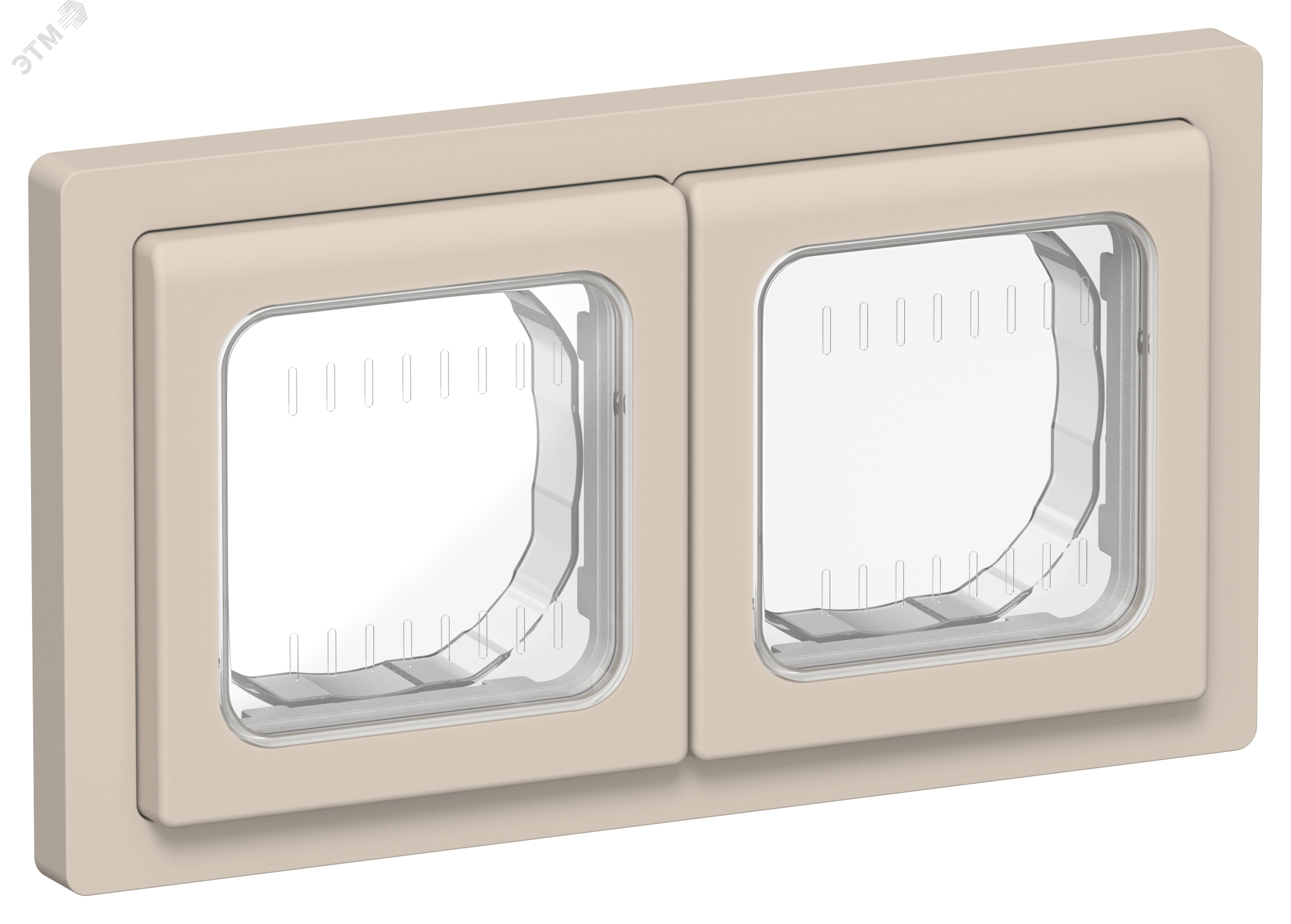 Изображение товара Рамка 2-местная IP55 FLITE Рпро-2-55-ФлЛ от IEK, бежевый цвет, пластиковая