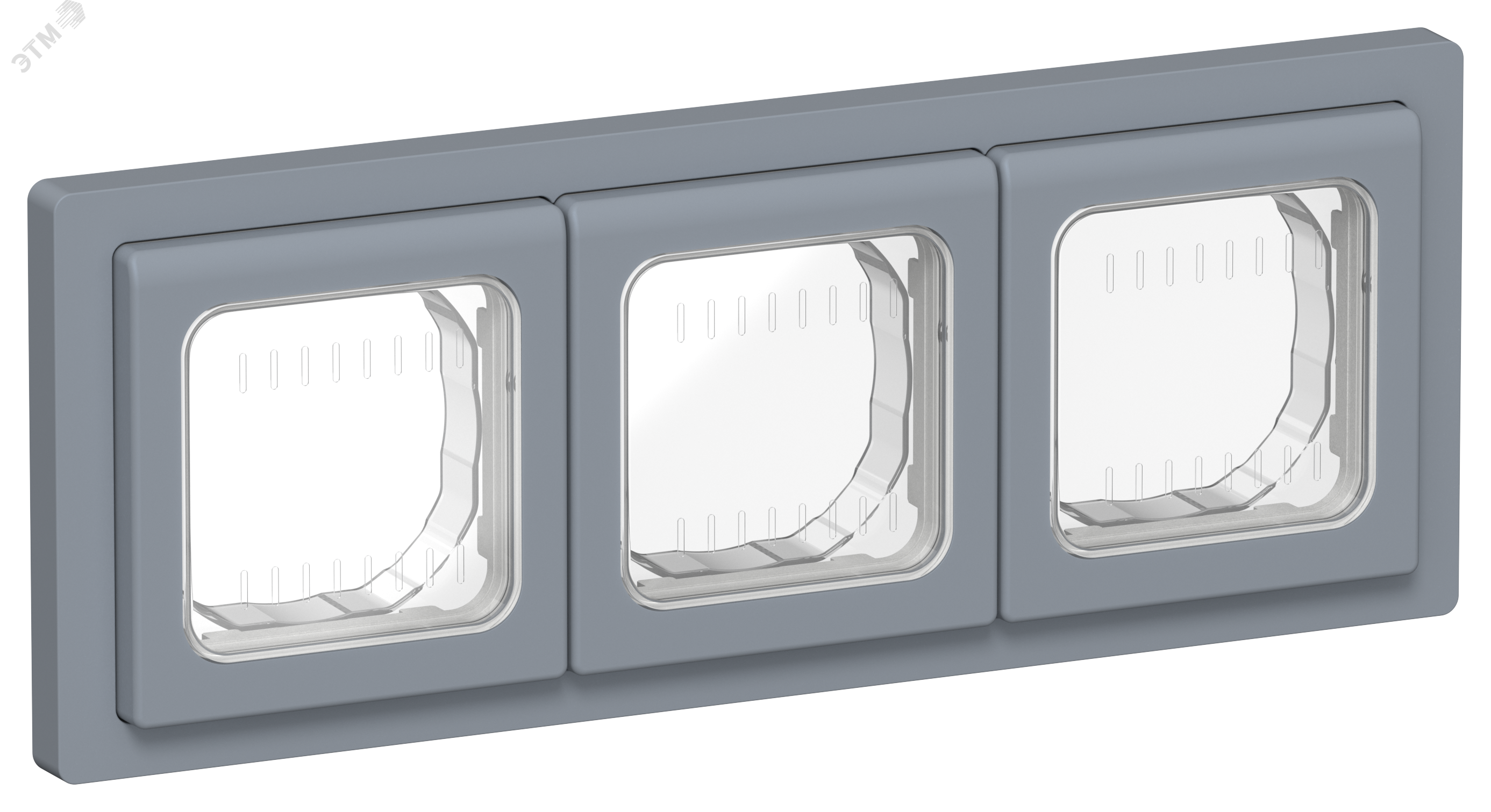 Изображение товара Рамка 3-местная IP55 серии FLITE IEK синяя матовая