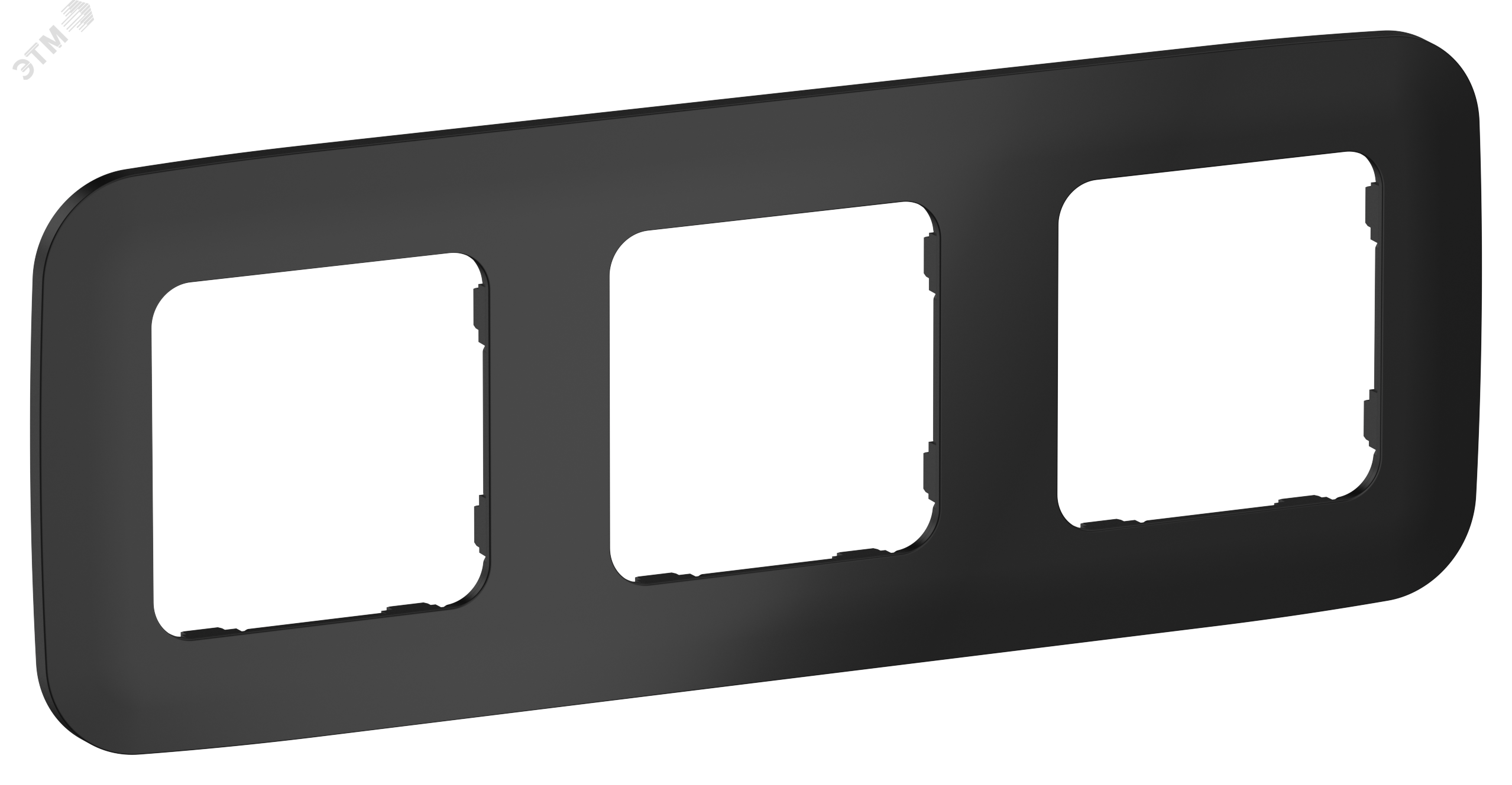 Изображение товара Рамка 3-местная для электропроводки IEK FLITE ARTISTIC черная