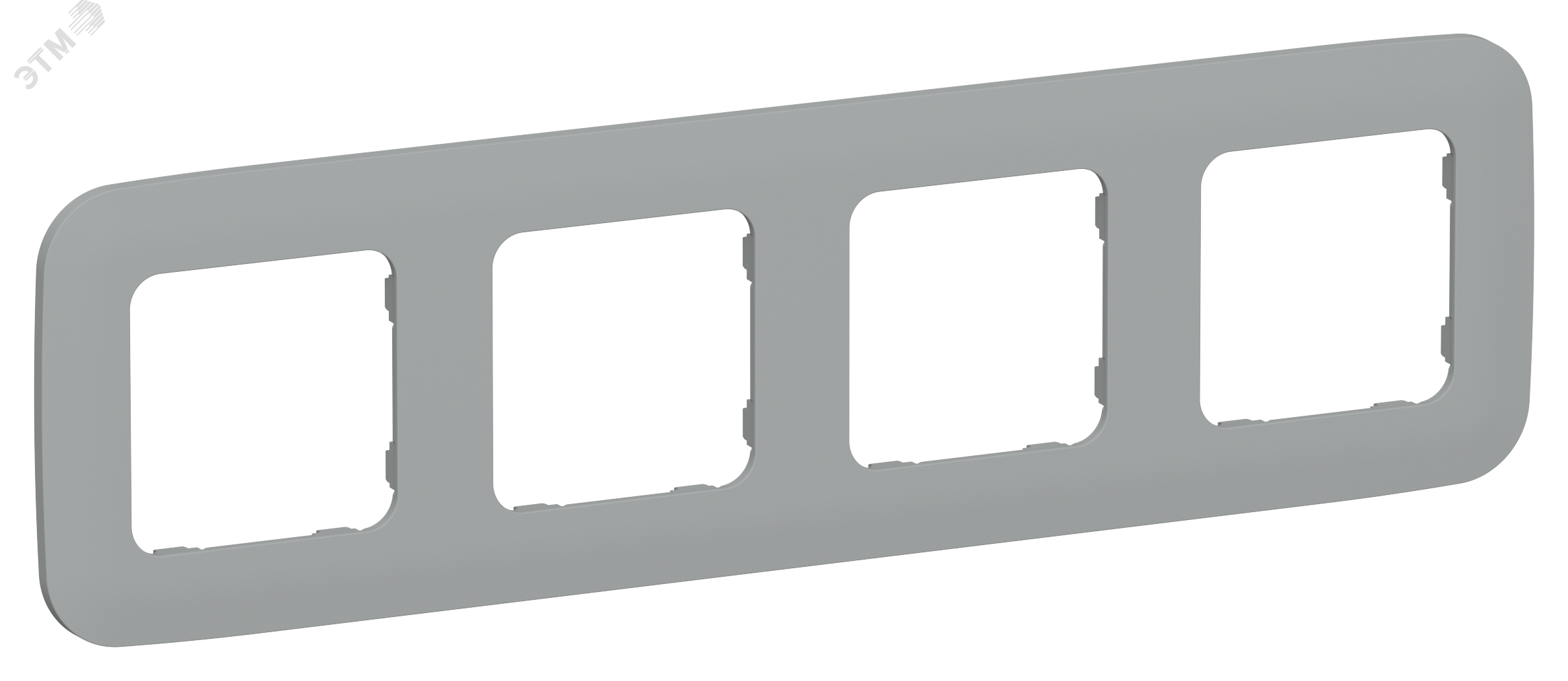 Изображение товара Рамка электромонтажная 4-местная серого цвета IEK РУ-4-А-ФлС