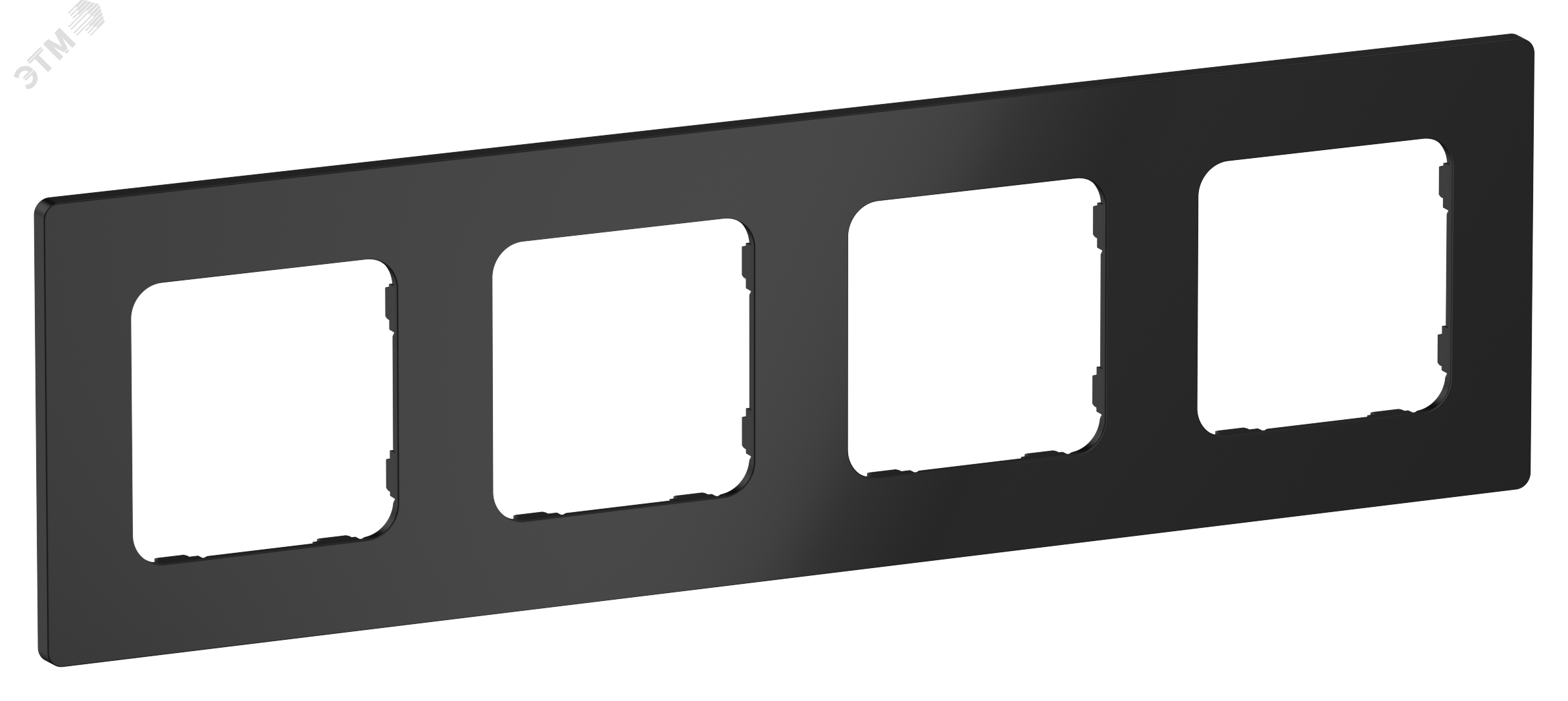 Изображение товара Рамка 4-местная FLITE CLASSIC черная IEK для электропроводки