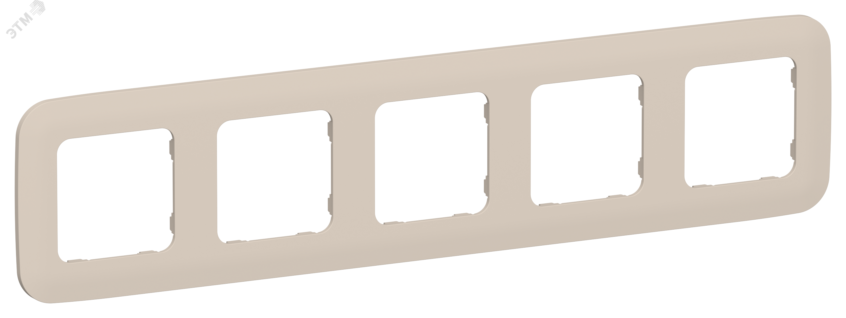 Изображение товара Рамка 5-местная FLITE РУ-5-А-ФлЛ льняной IEK для электропроводки