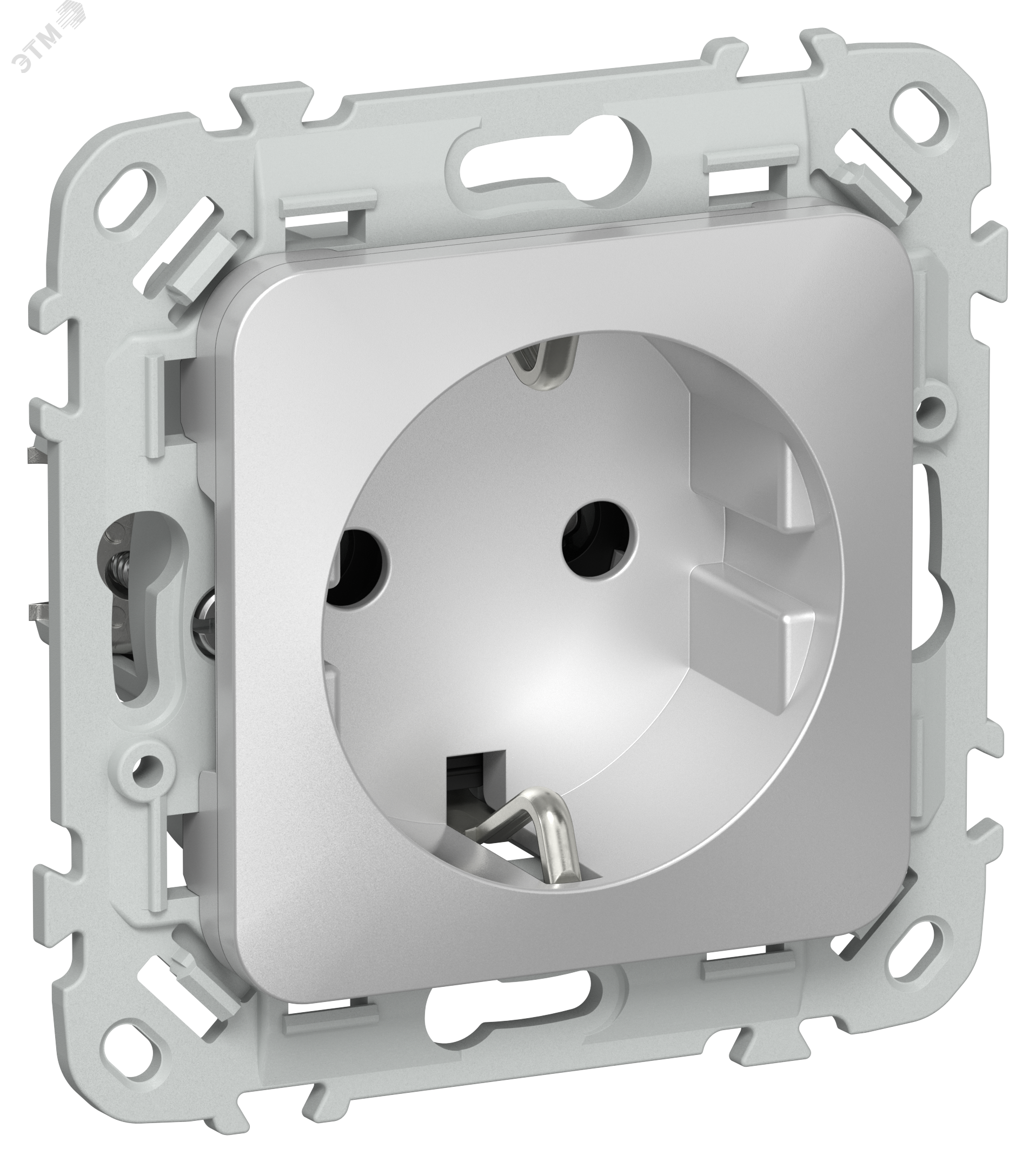 Изображение товара FLITE Розетка с заземлением без шторок 16А РС11-1-ФлА алюминий IEK