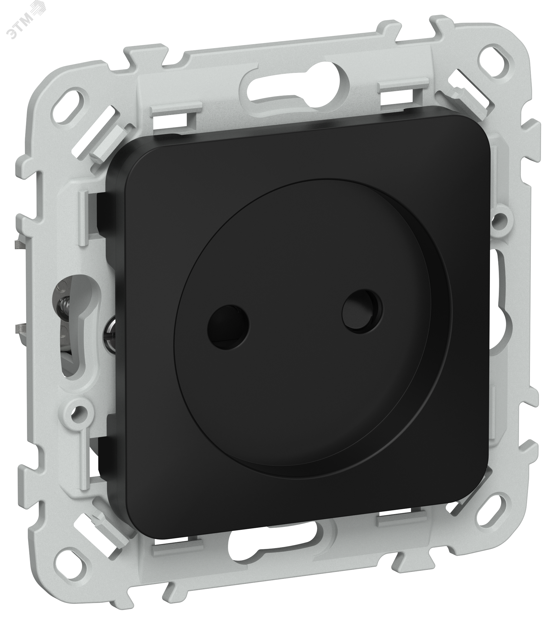 Изображение товара Розетка без заземления безвинтовое крепление 10А IP20 Черный IEK РСш01-1-ФлЧ