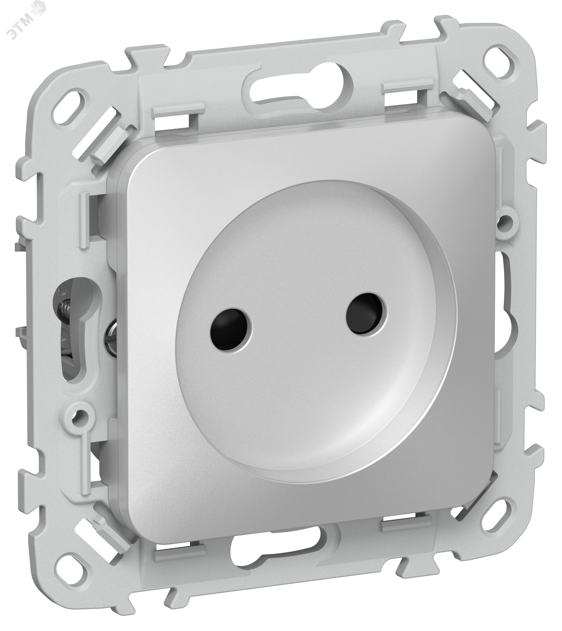 Изображение товара FLITE Розетка без заземления с защитными шторками 10А алюминий