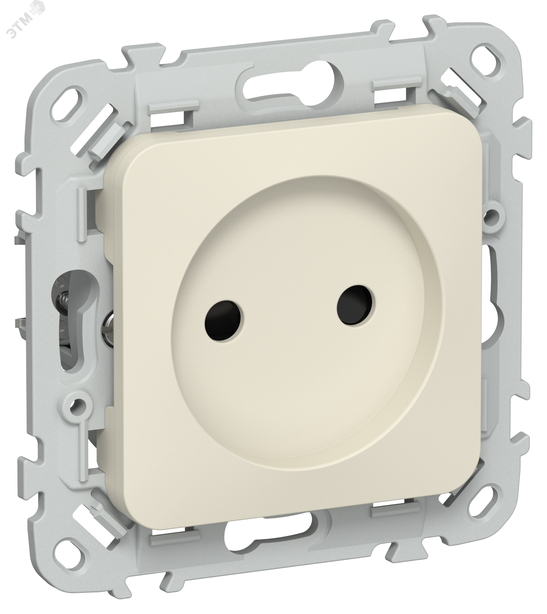 Изображение товара Розетка без заземления с защитными шторками безвинтовое крепление 10А IEK серия FLITE