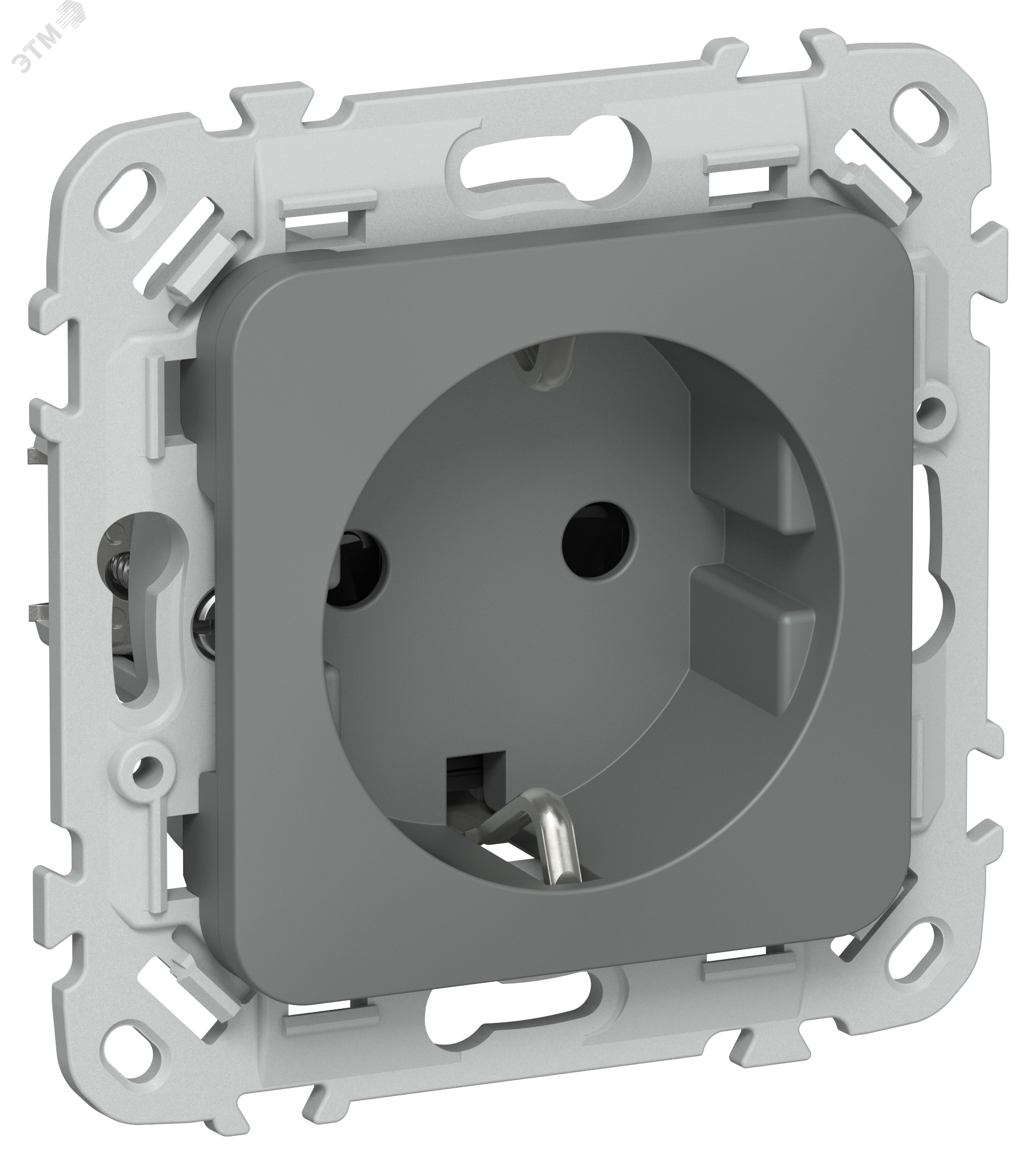 Изображение товара Розетка с заземлением и защитными шторками безвинтовое крепление 16А IEK