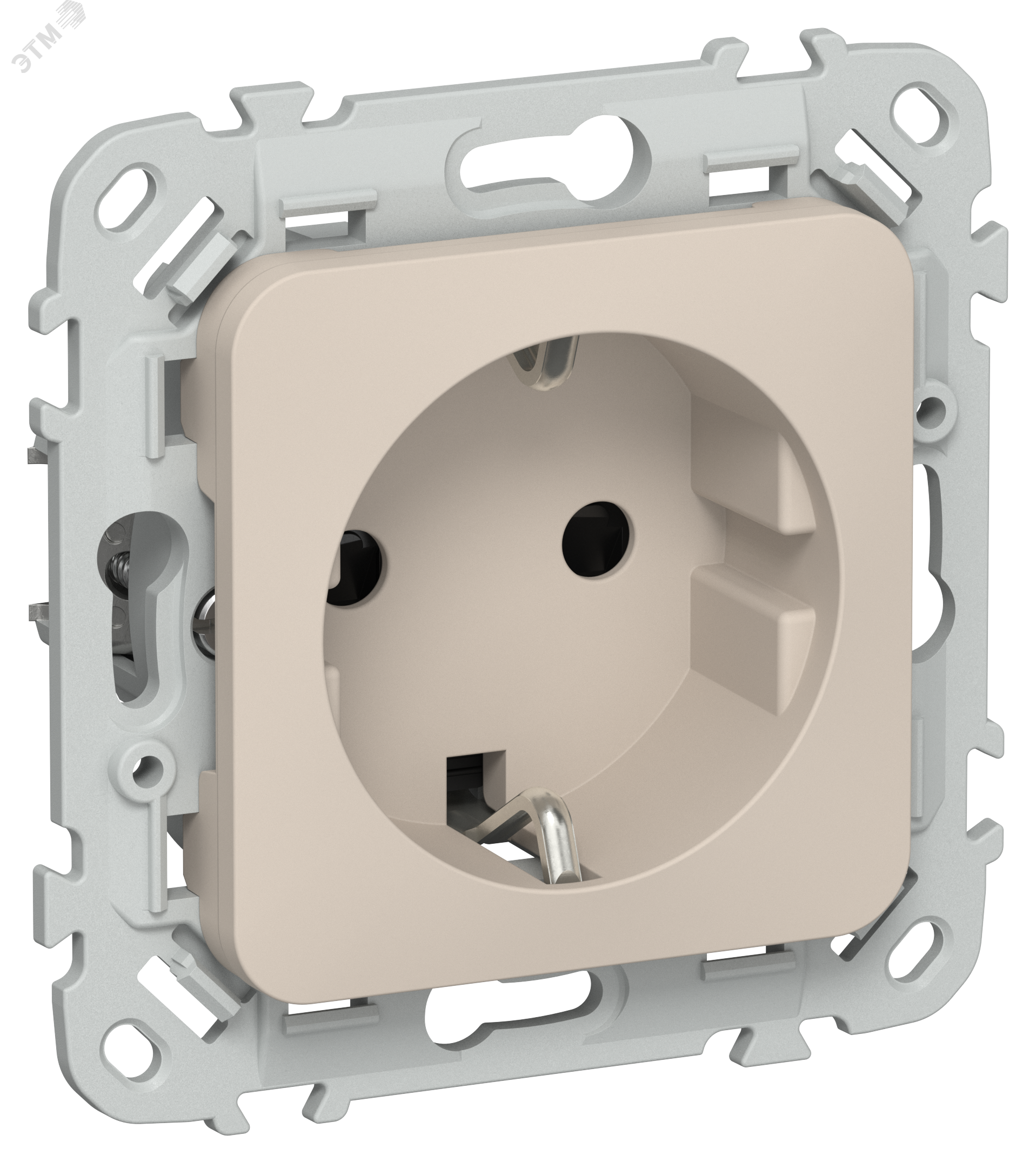 Изображение товара Розетка с заземлением безвинтовое крепление 16А серия FLITE IEK