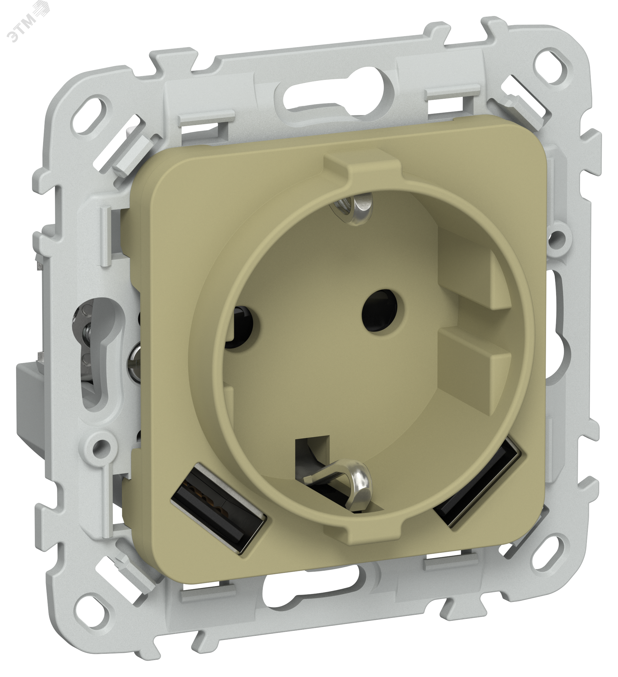 Изображение товара Розетка с заземлением и USB 16А IP20 IEK FLITE РСЮша11-1-ФлО