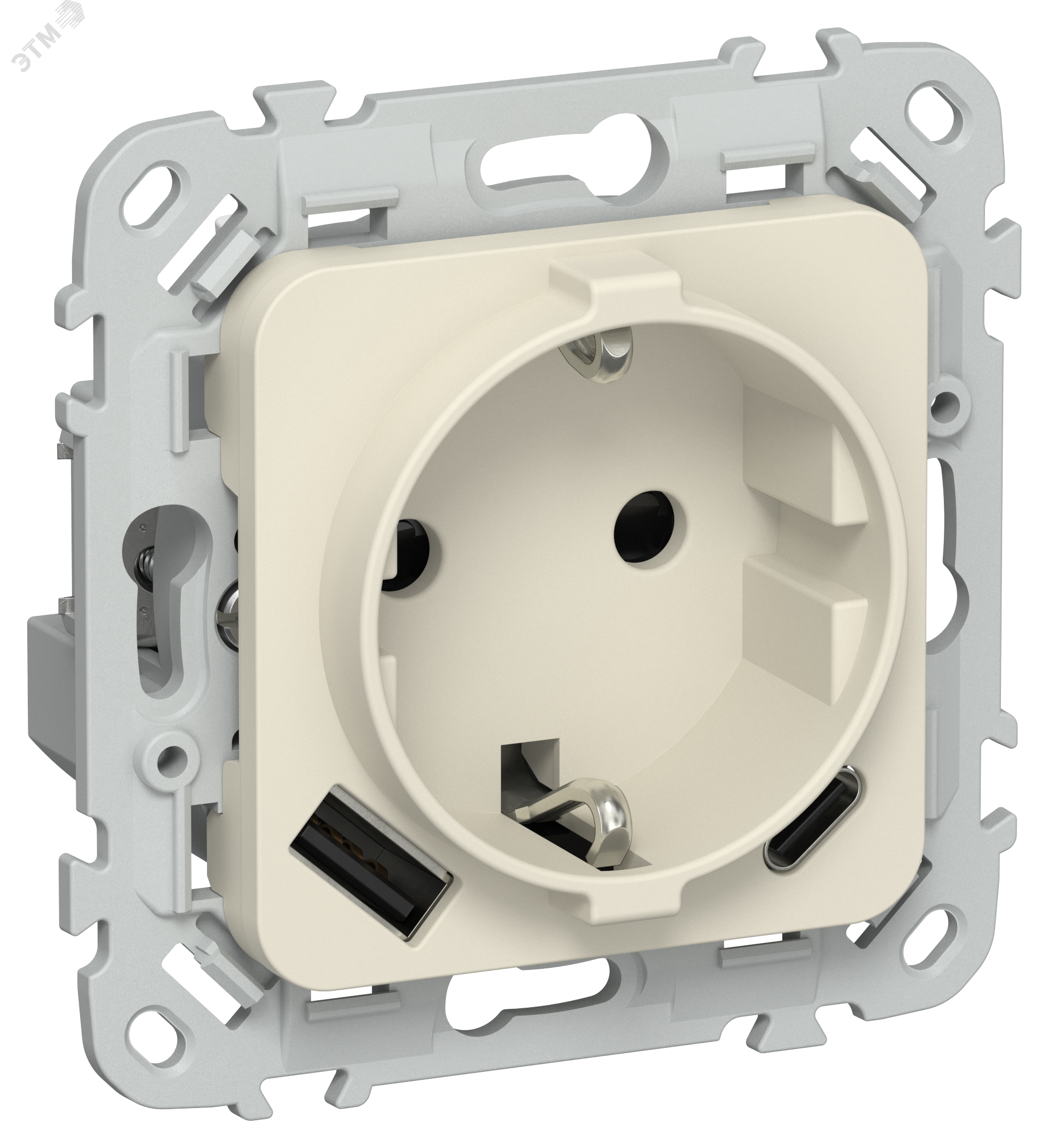 Изображение товара Розетка с заземлением USB 16А IP20 серия FLITE IEK