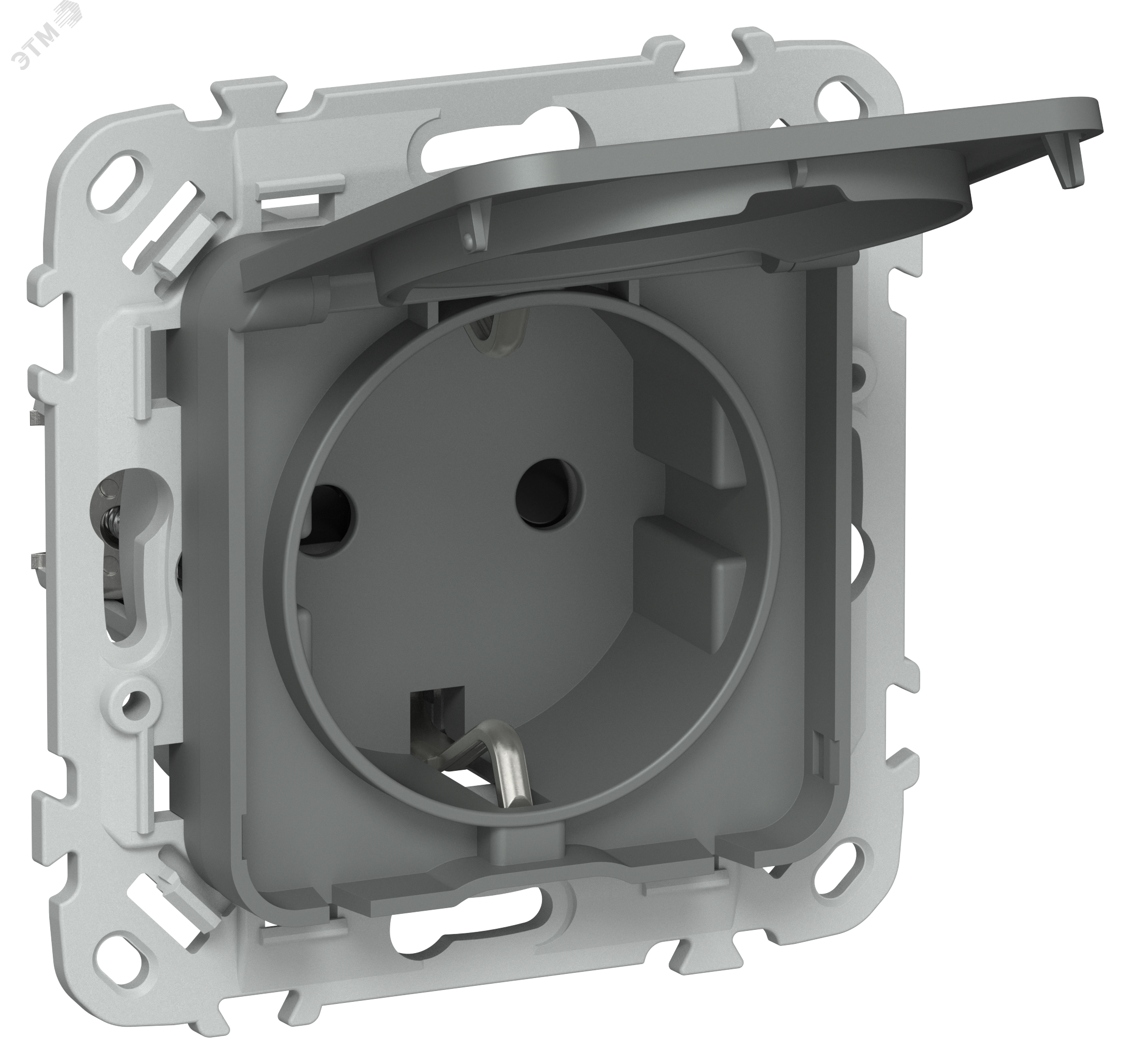 Изображение товара Розетка с заземлением IP44 безвинтовое крепление для влажных помещений IEK