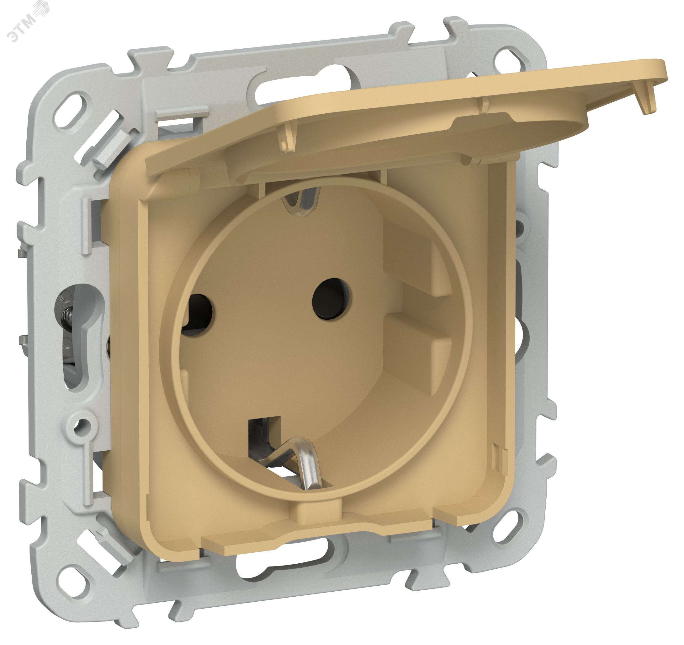 Изображение товара Розетка с заземлением IP44 для скрытого монтажа IEK FLITE 16А безвинтовое крепление