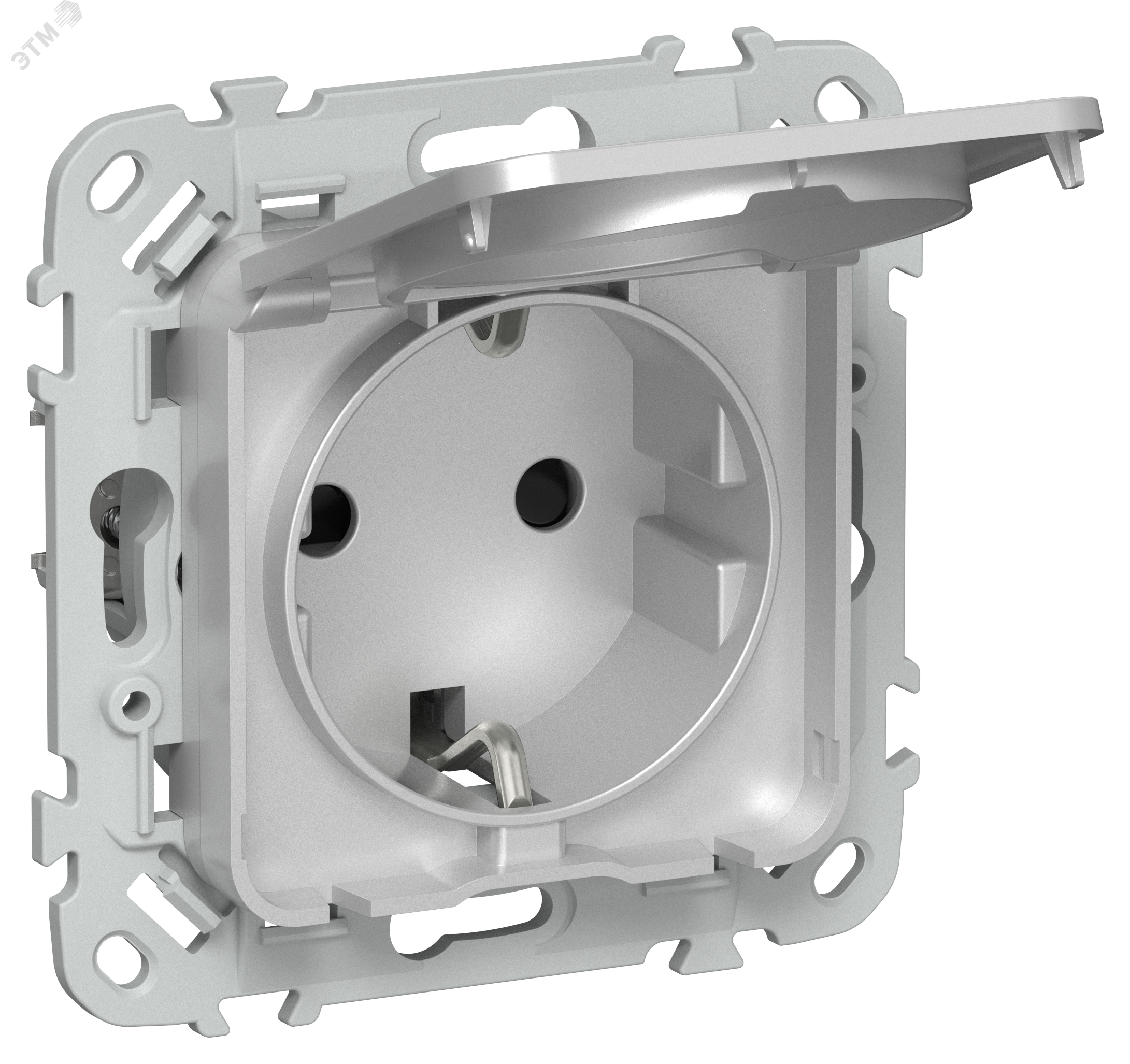 Изображение товара Розетка FLITE с заземлением 16А IP44 IEK алюминий