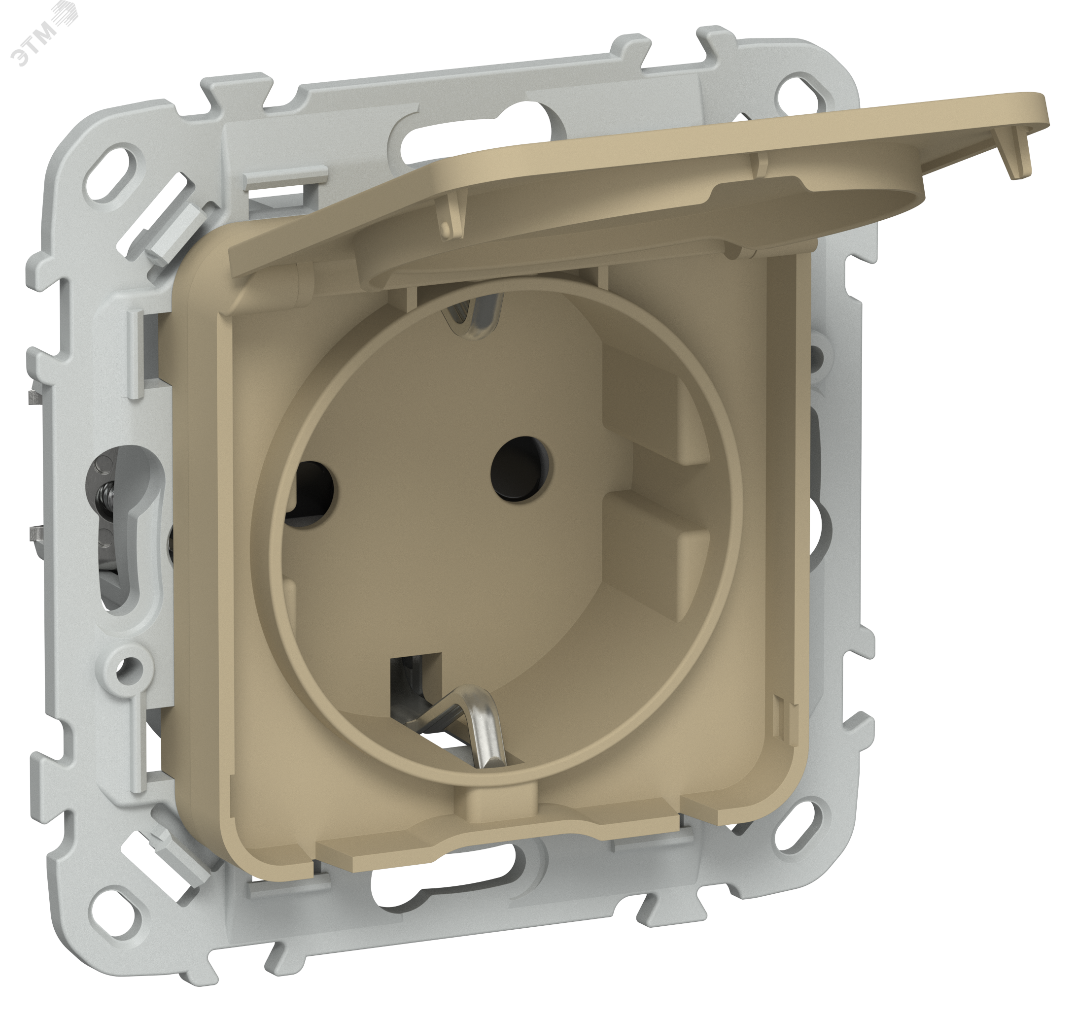 Изображение товара FLITE Розетка с заземлением 16А IP44 желто-зеленая IEK