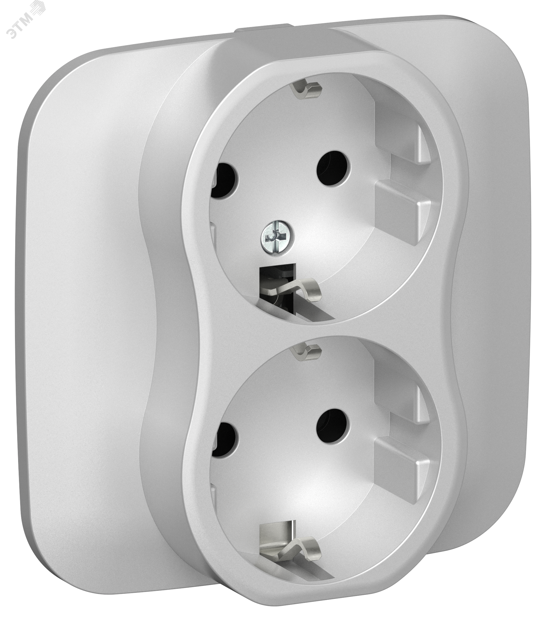 Изображение товара Розетка 2-местная с заземлением серия FLITE IEK 16А безвинтовое крепление