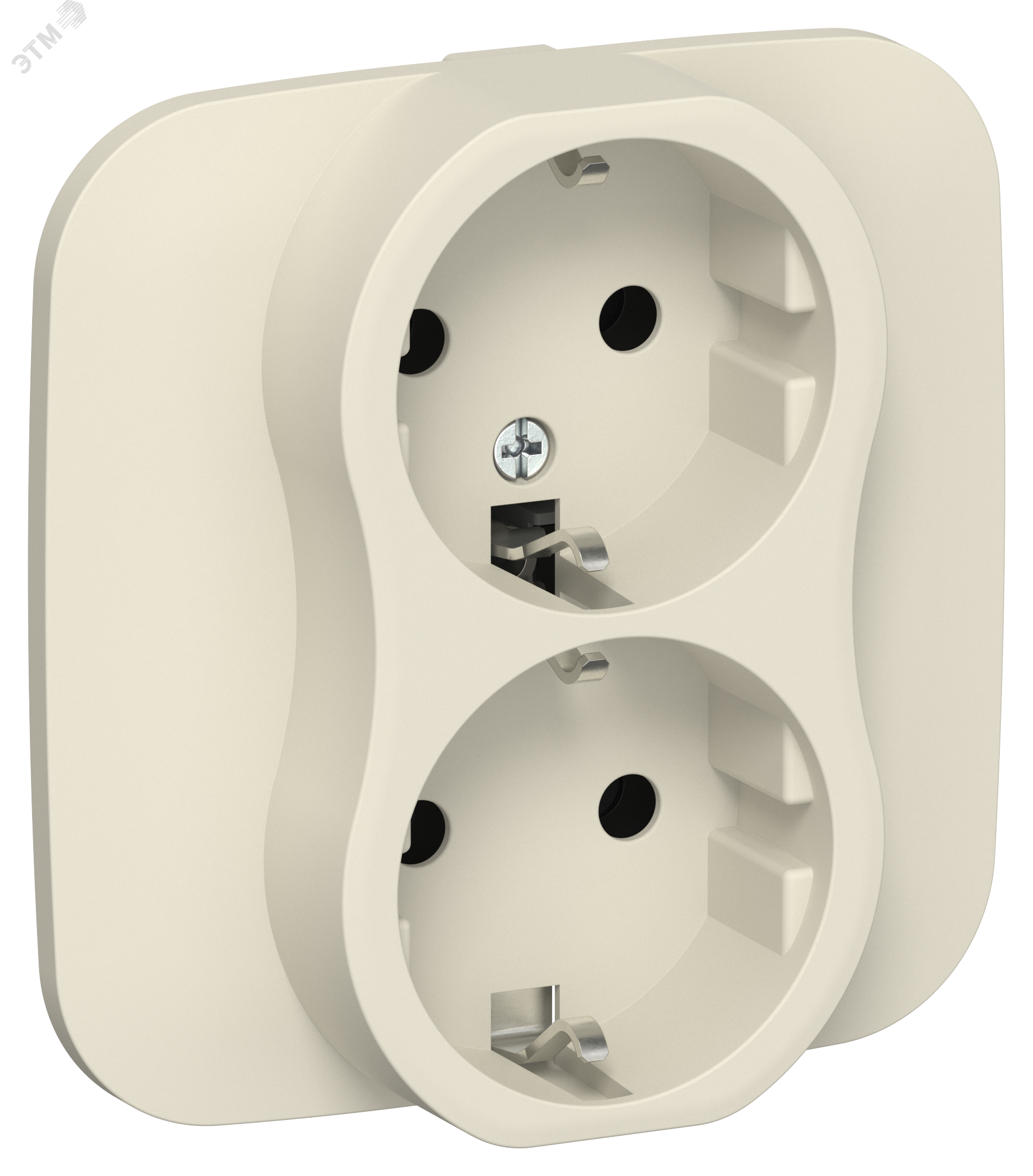 Изображение товара FLITE Розетка 2-местная с заземлением сливочный IEK