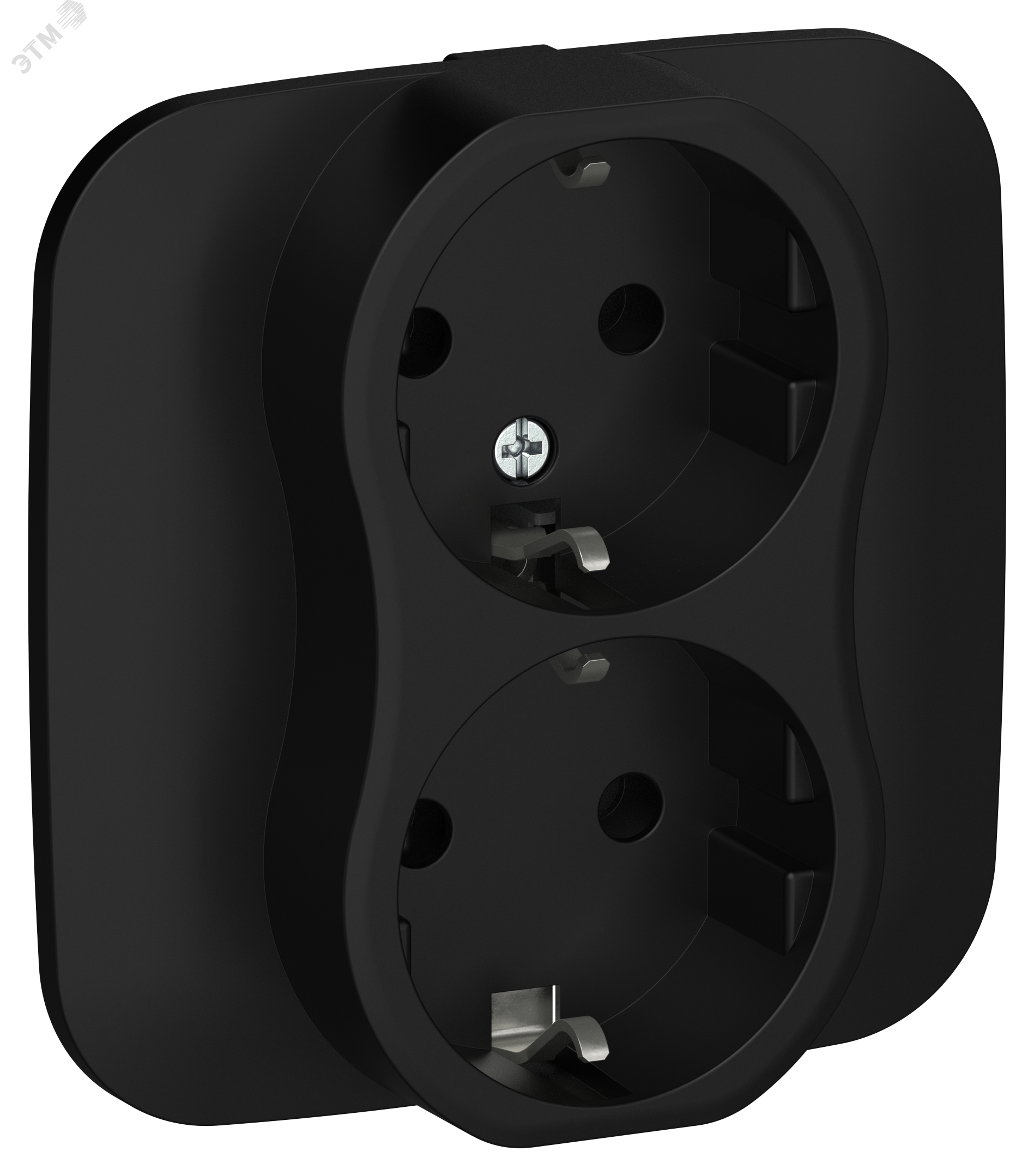 Изображение товара FLITE Розетка 2-местная черная без шторок 16А IEK