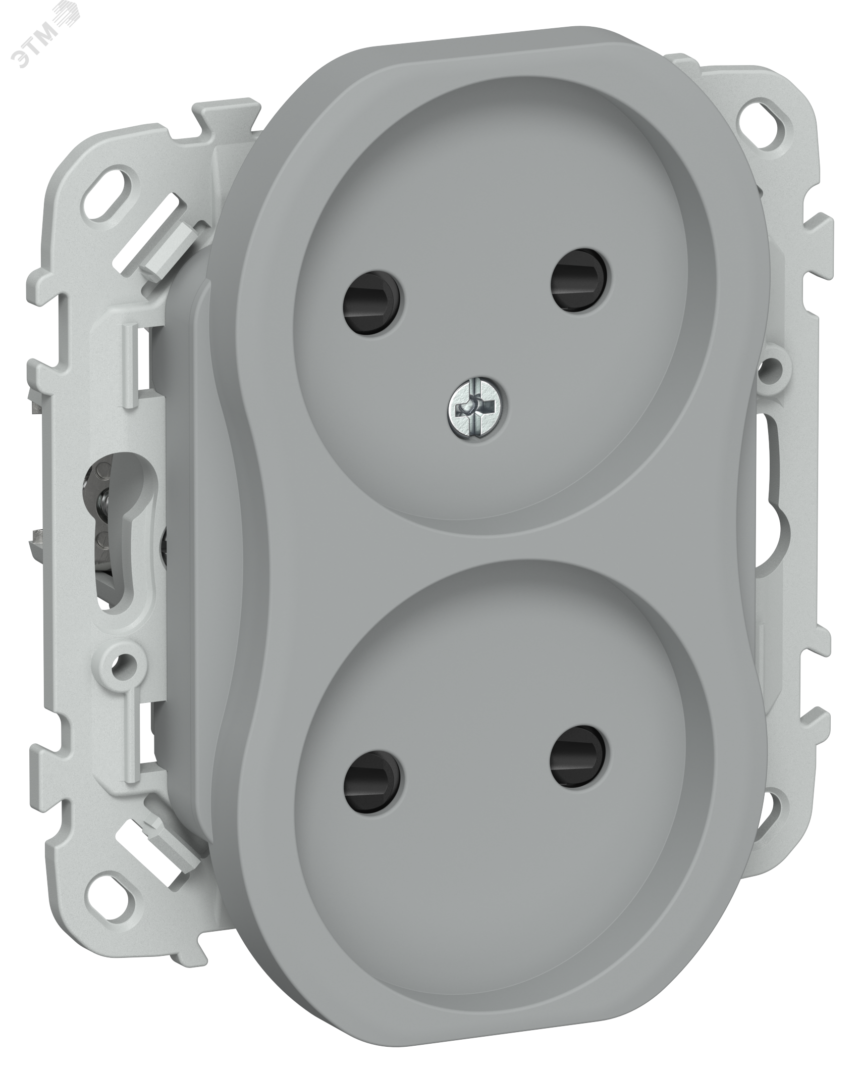Изображение товара FLITE Розетка 2-местная серый IEK с защитными шторками