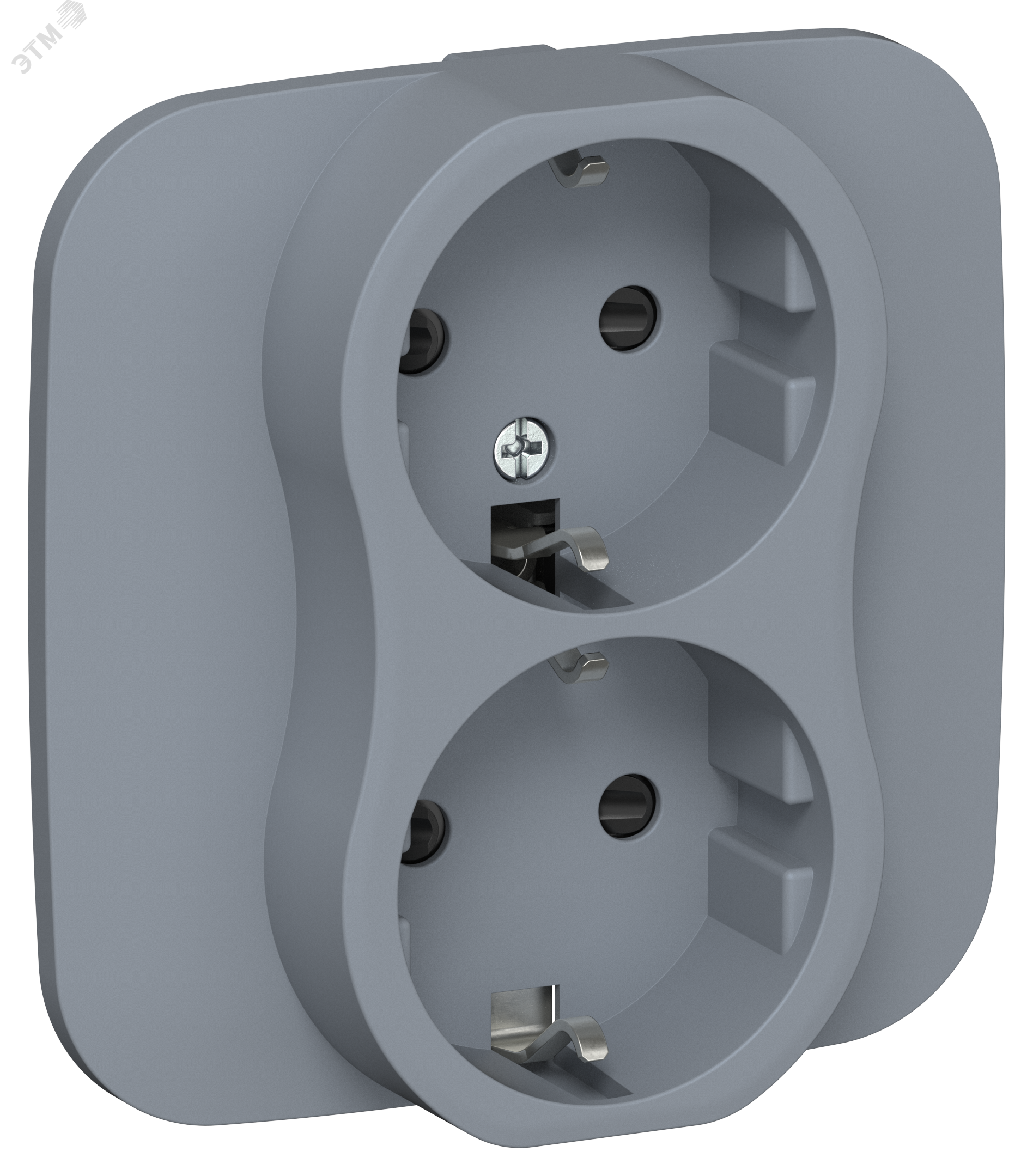 Изображение товара Розетка 2-местная с заземлением и защитными шторками IEK серия FLITE