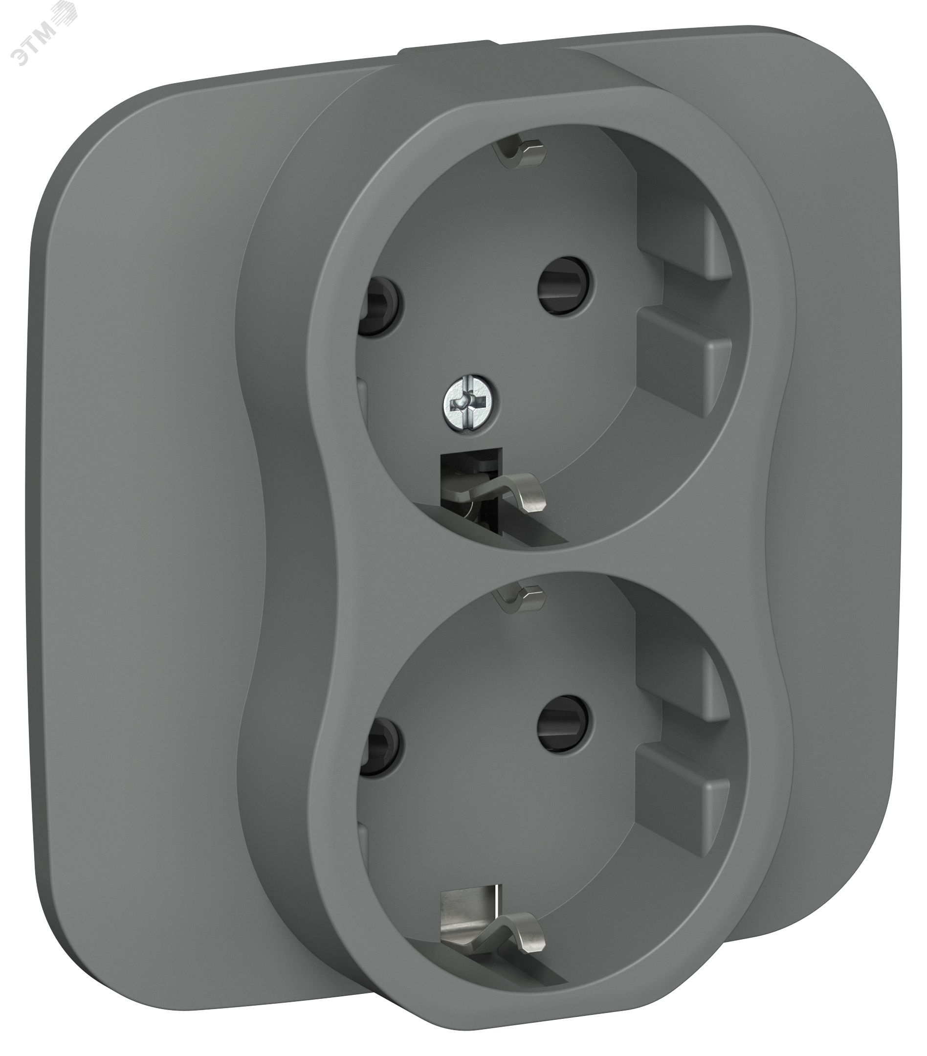 Изображение товара Розетка 2-местная с заземлением безвинтовая IEK FLITE 16А в сборе