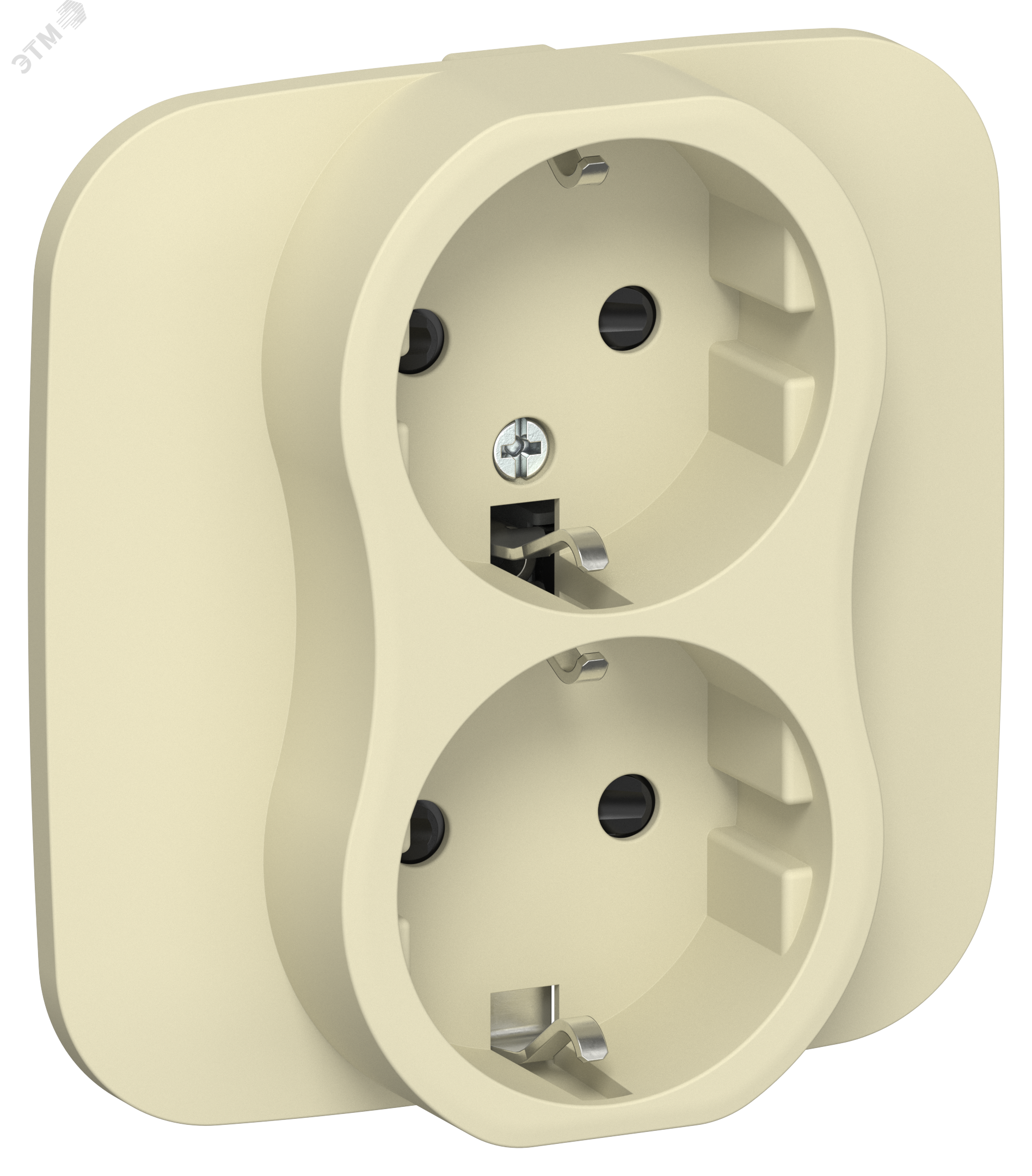 Изображение товара Розетка 2-местная с заземлением и защитными шторками IEK FLITE