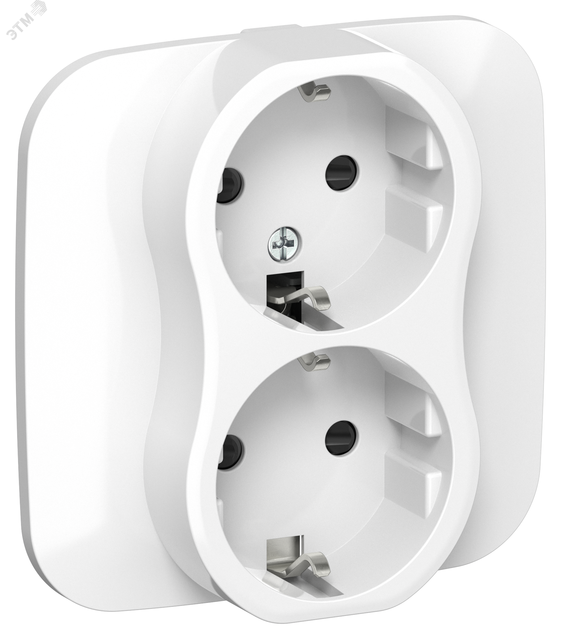 Изображение товара FLITE Розетка 2-местная с заземлением IEK FI-R24A-16-K01 белый