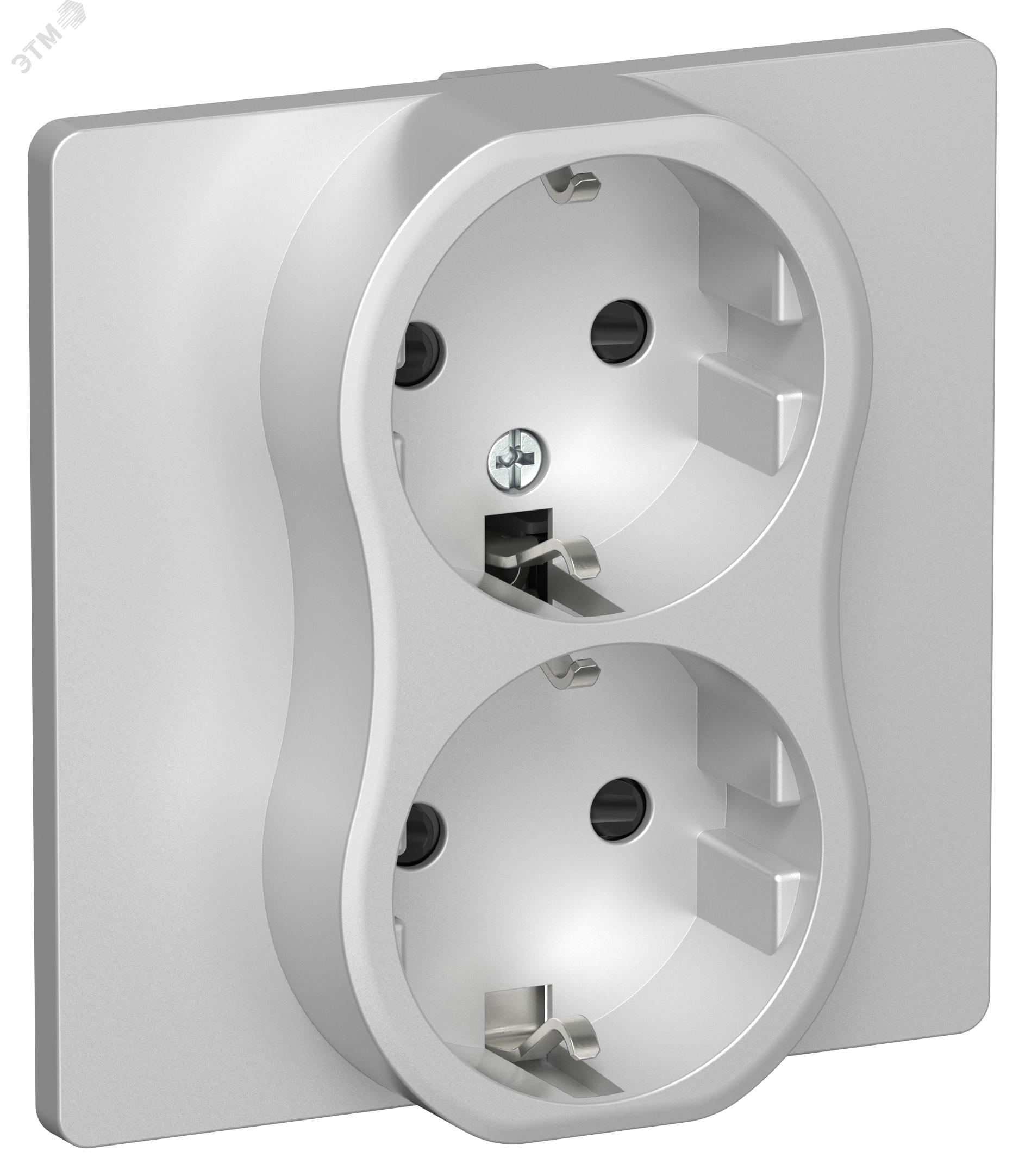 Изображение товара Розетка 2-местная с заземлением безвинтовое крепление 16А IEK серия FLITE