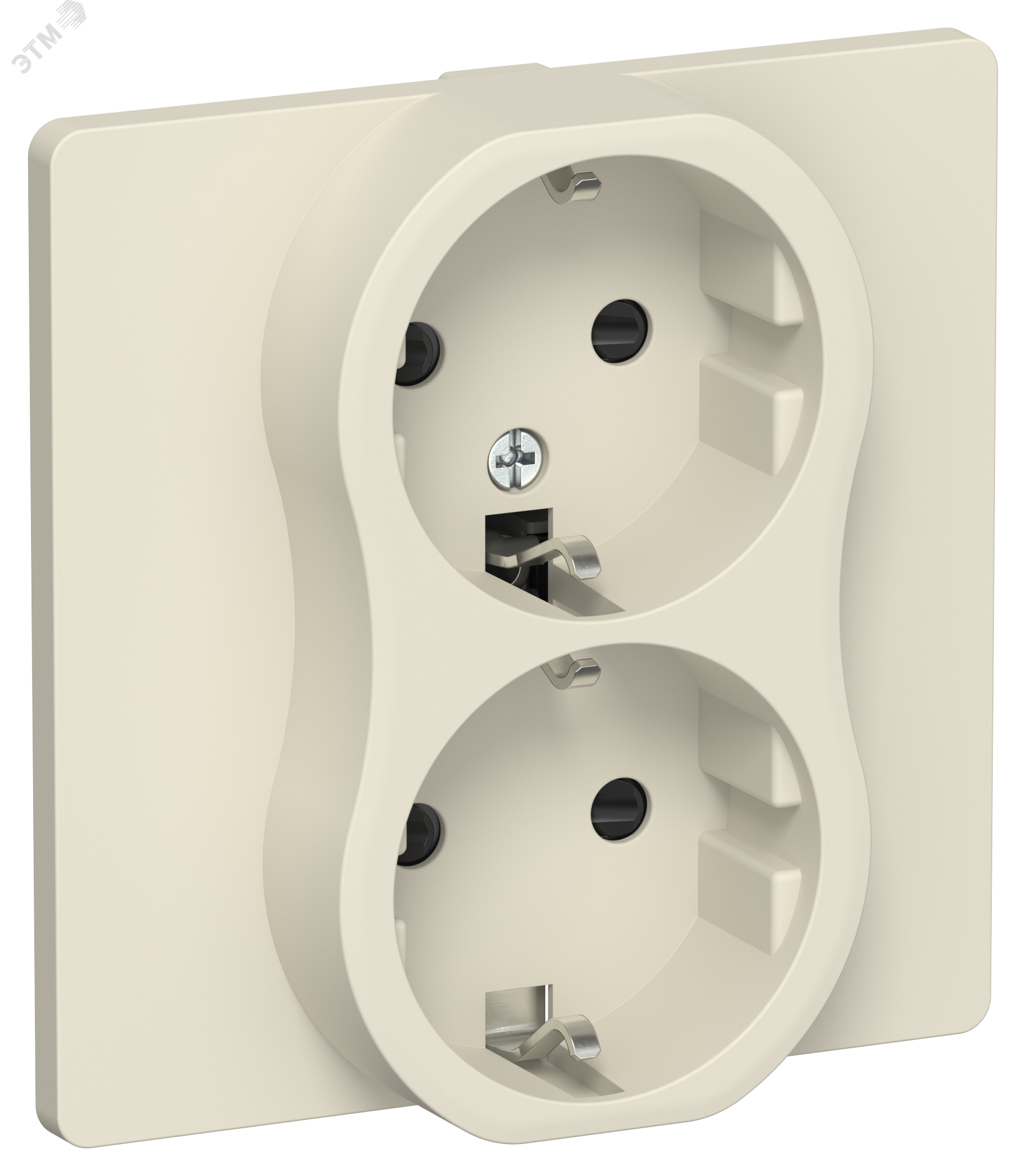 Изображение товара Розетка 2-местная с заземлением и защитными шторками IEK серия FLITE