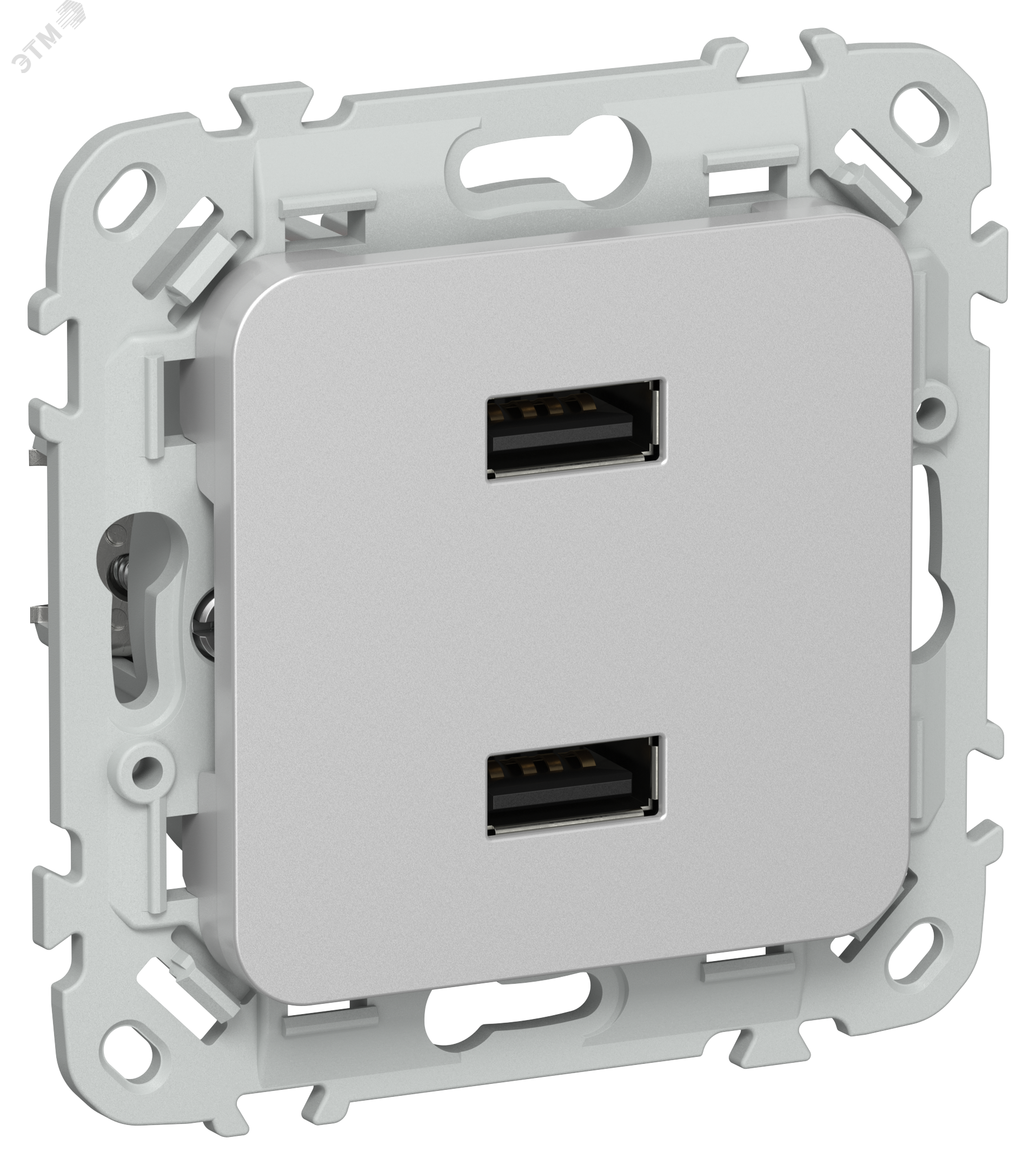 Изображение товара Розетка USB A+A FLITE RYU-2-FlA алюминиевая IEK 2 поста