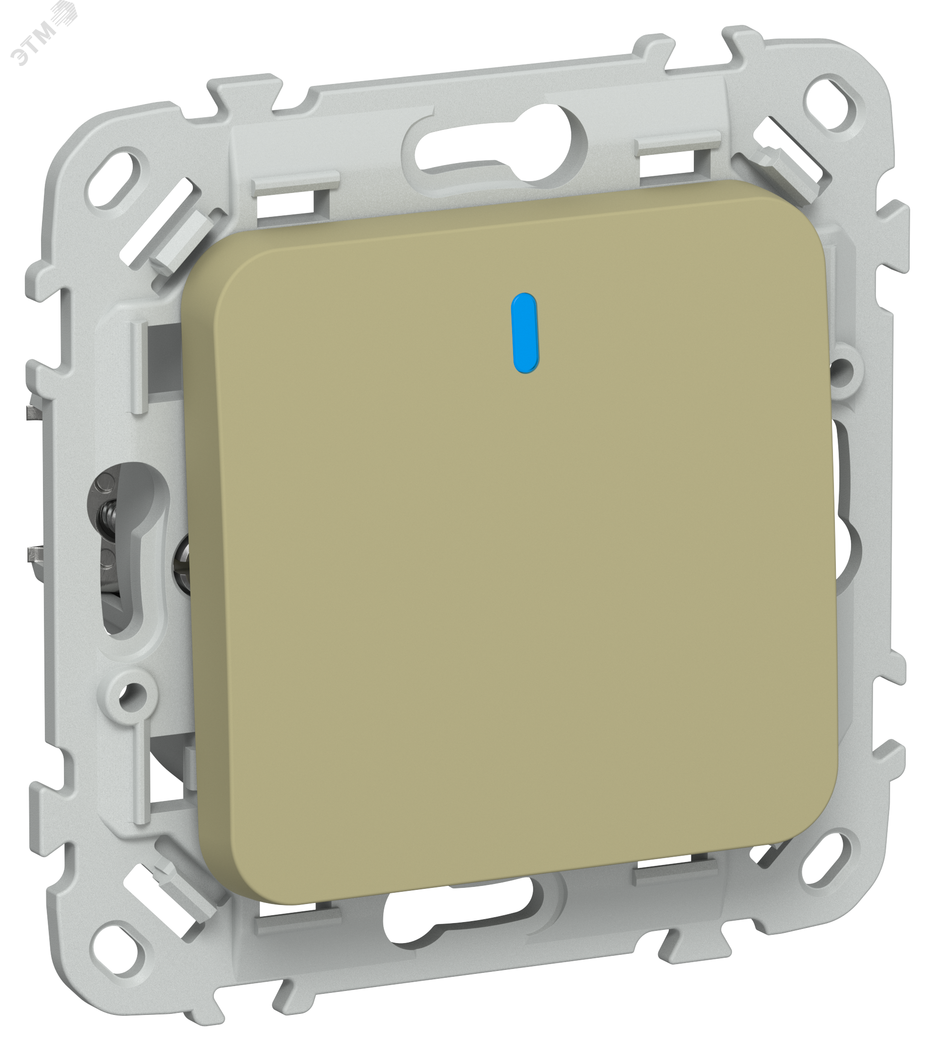 Изображение товара Выключатель 1-клавишный с индикацией серии FLITE 10А IEK оливковый