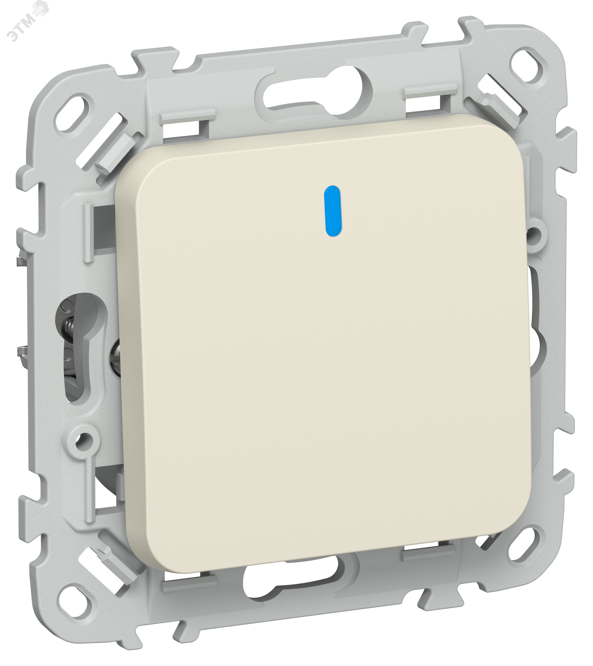 Изображение товара Выключатель 1-клавишный проходной с индикацией серии FLITE IEK 250 В 10 А сливочный светло-бежевый