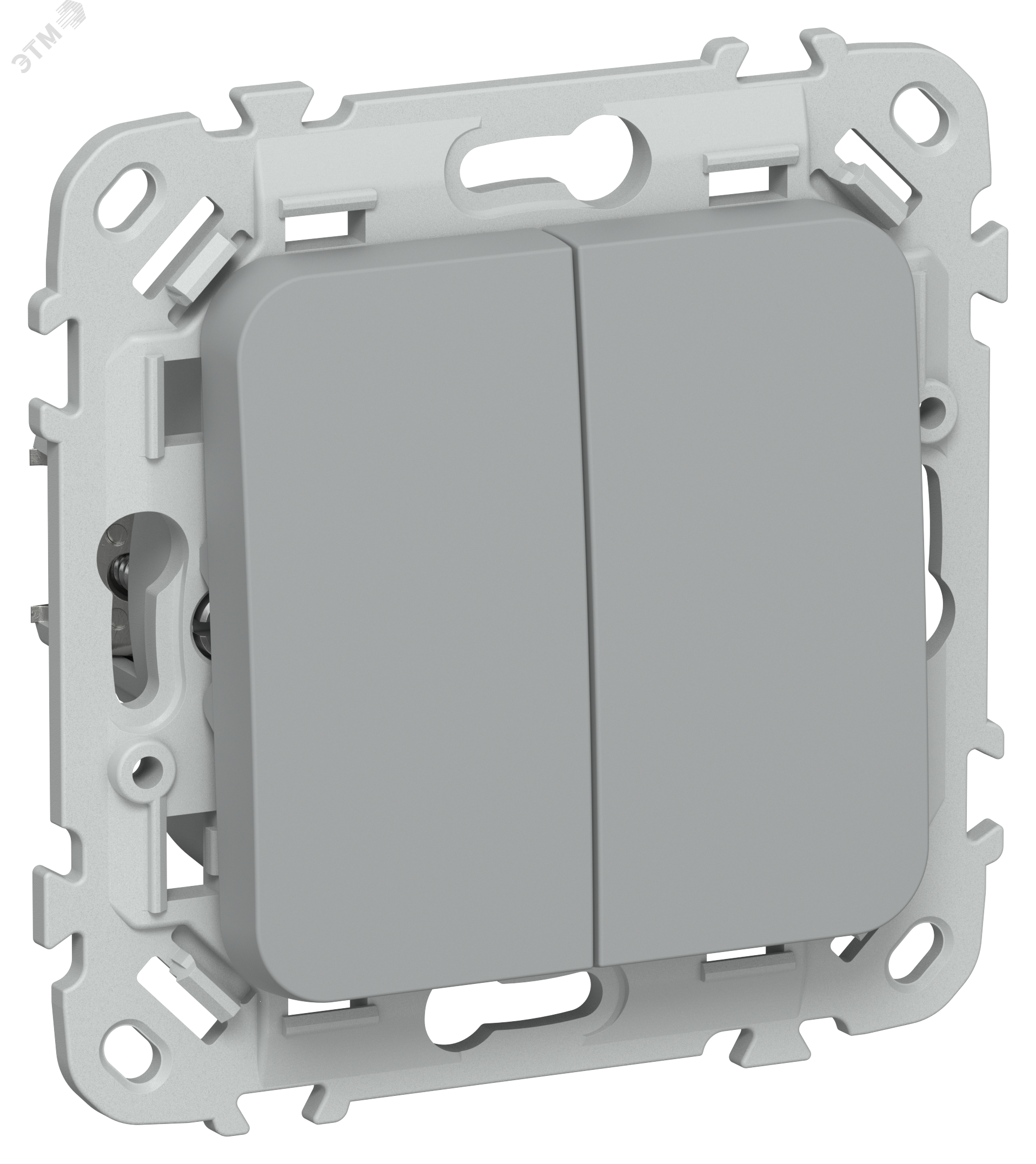 Изображение товара FLITE Выключатель 2-клавишный проходной 10А ВС62-1-0-ФлС серый IEK (шт)