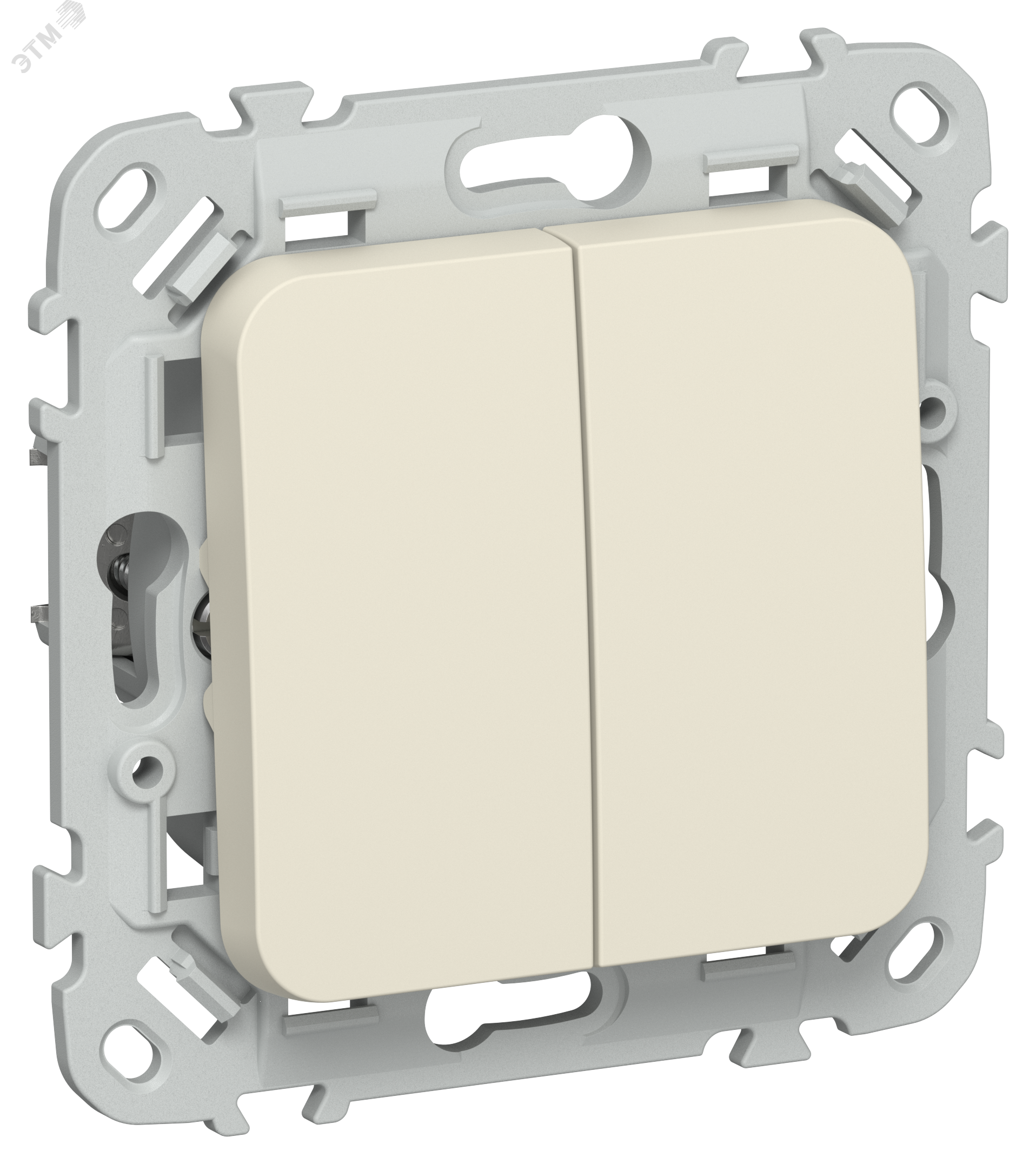 Изображение товара FLITE Выключатель 2 клавишный проходной 10А FI-V22-0-10-1-K86