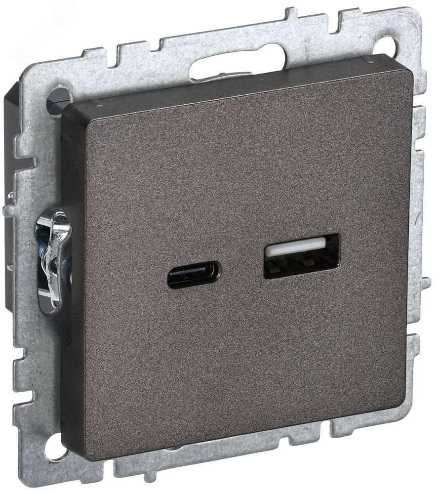 Изображение товара Розетка USB A+C серия BRITE темная бронза 18 Вт IP20 IEK РЮ11-1-БрТБ