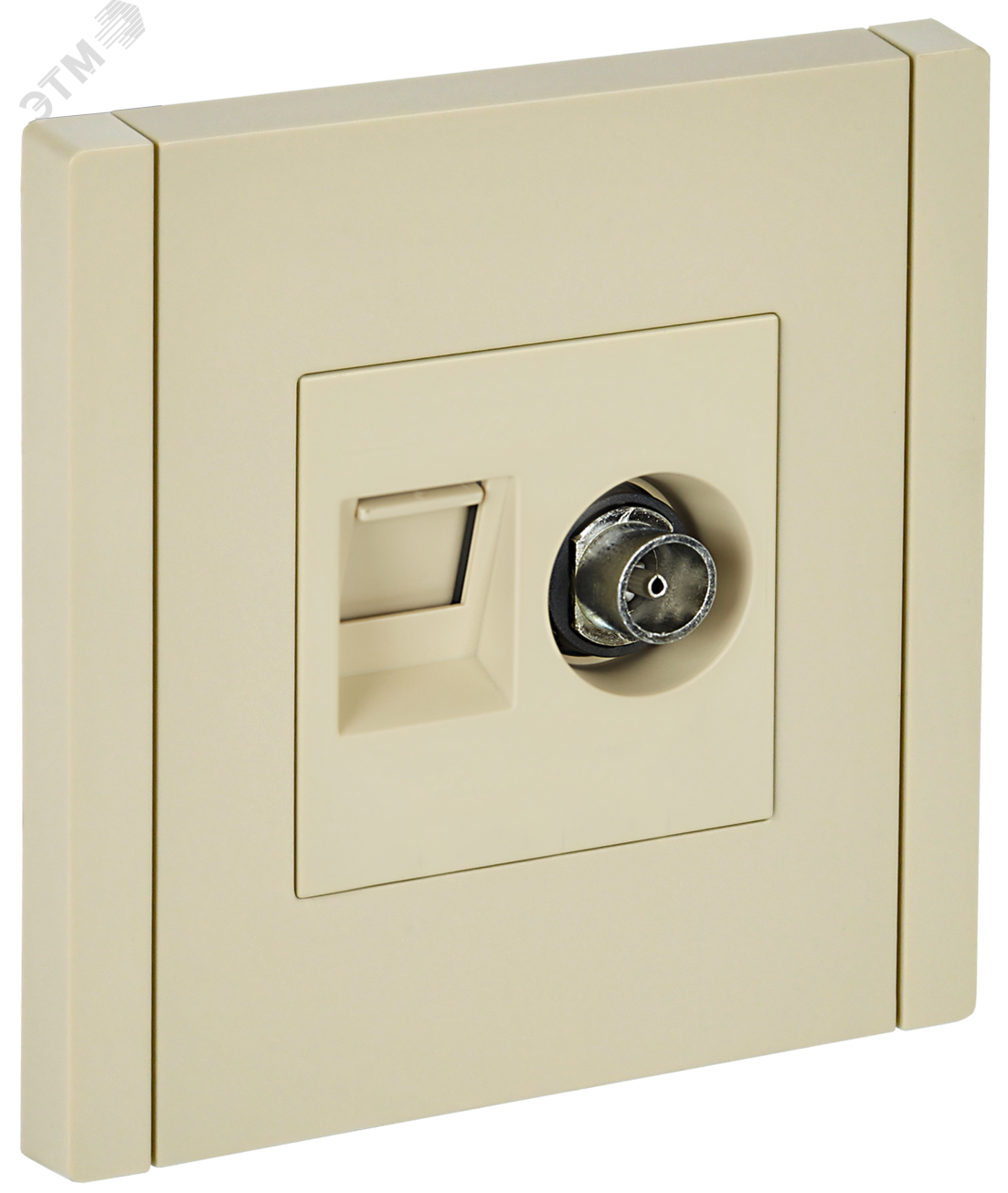 Изображение товара Двойная розетка TV+RJ45 для встраивания серия FORTE&PIANO IEK бежевый