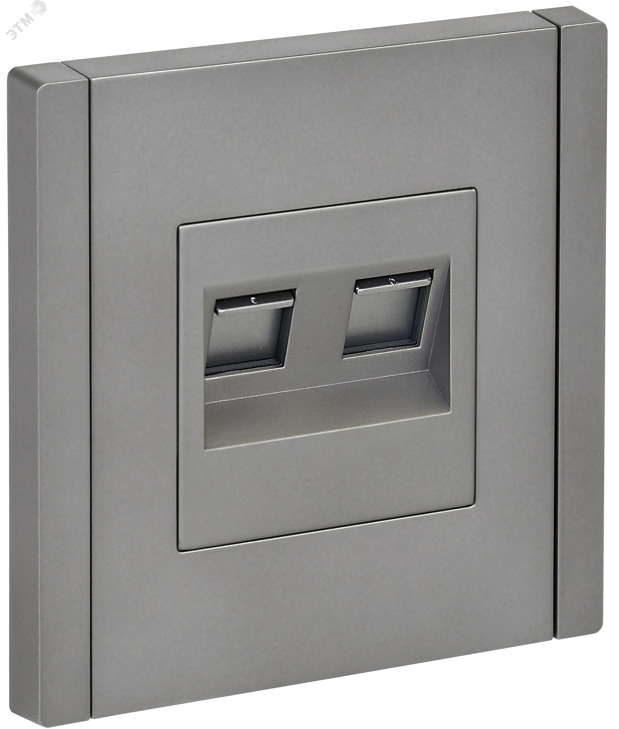 Изображение товара Розетка двойная RJ11+RJ45 FORTE&PIANO серия FP535 сталь IEK