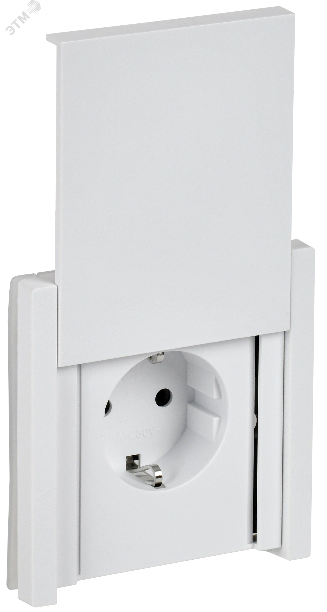 Изображение товара FORTE&PIANO Розетка 1-местная с заземлением с защитными шторками и крышкой безвинтовое крепление 16А IP44 FP219 белый IEK (шт)