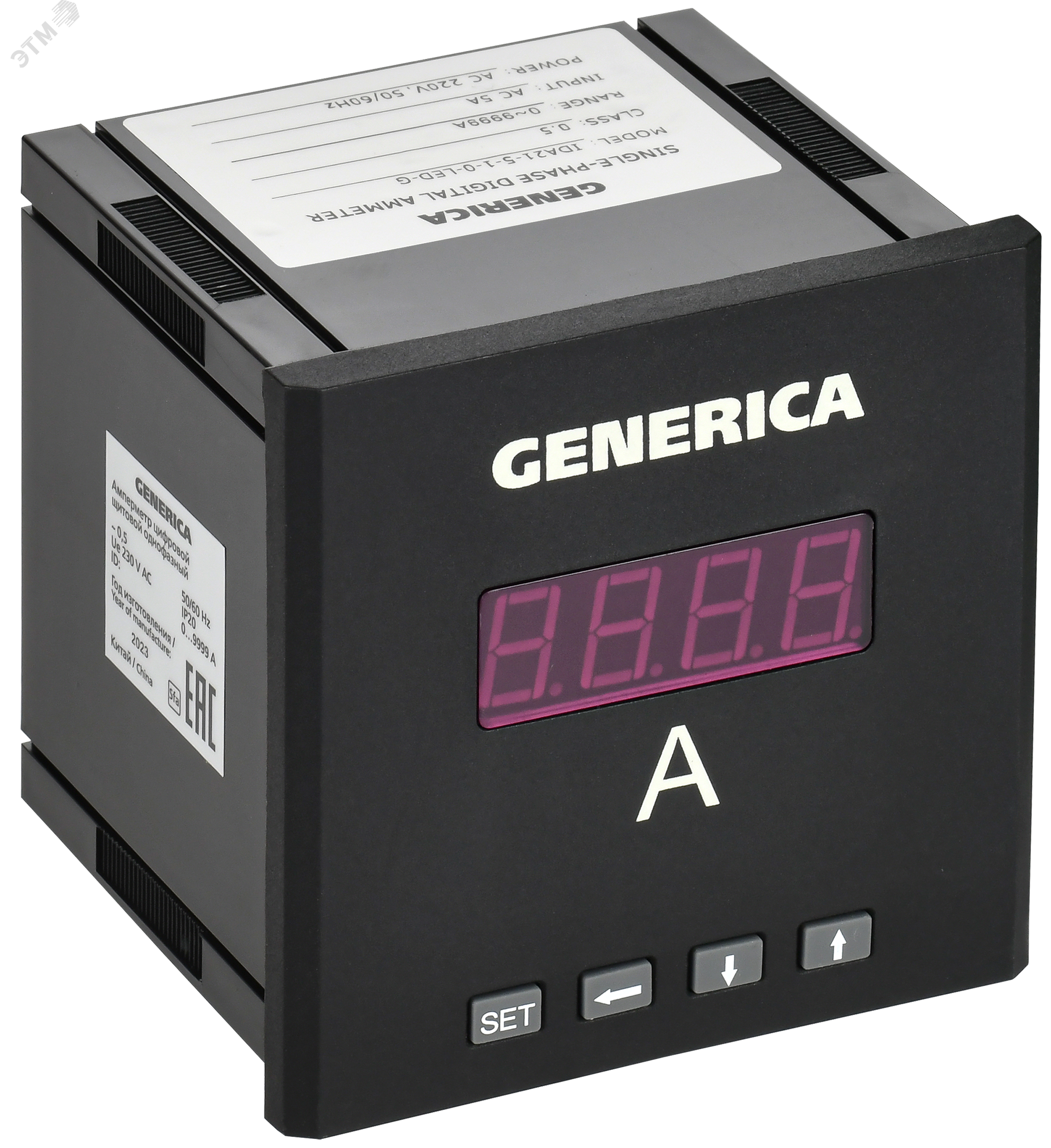 Изображение товара Амперметр цифровой щитовой однофазный 96х96 мм LED GENERICA (шт)