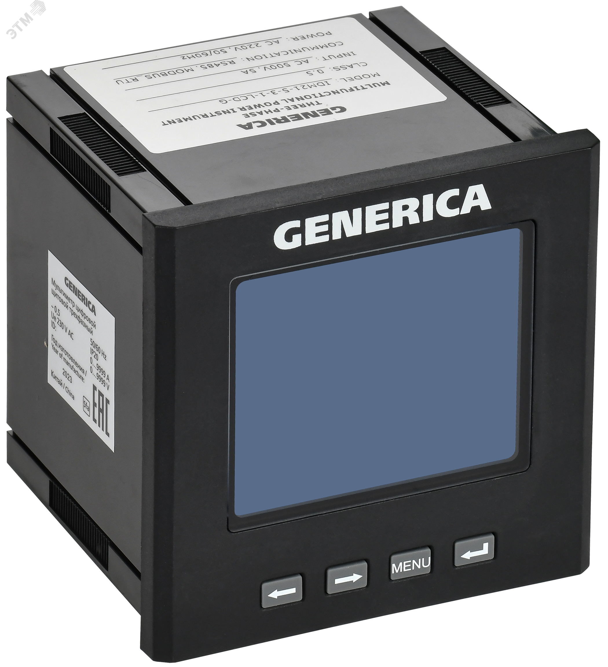 Мультиметр цифровой щитовой трехфазный RS-485 96х96мм LCD GENERICA IDM21-5-3-1-LCD-G IEK - превью