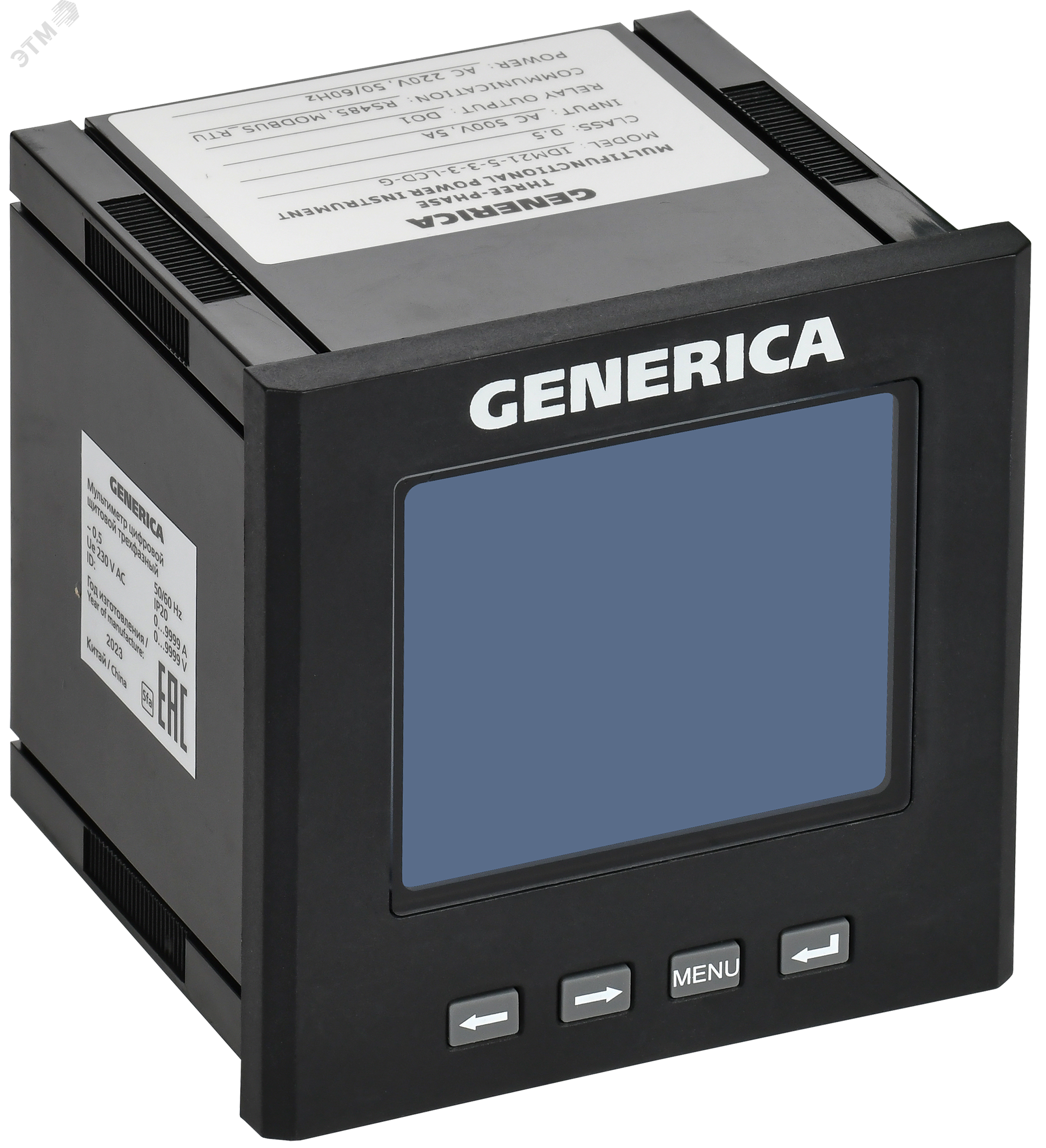 Мультиметр цифровой щитовой трехфазный DO RS-485 96х96мм LCD GENERICA IDM21-5-3-3-LCD-G IEK - превью