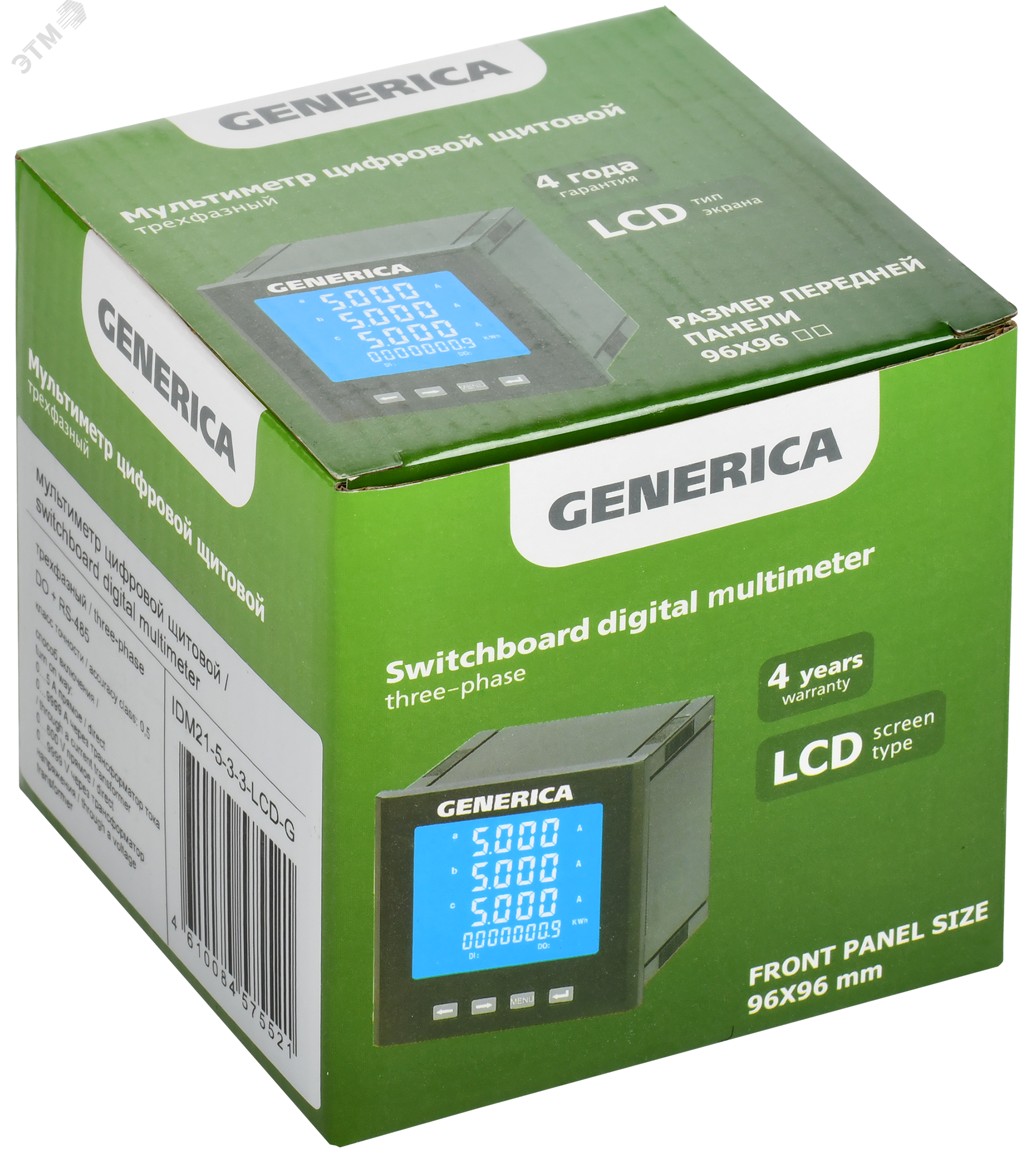 Мультиметр цифровой щитовой трехфазный DO RS-485 96х96мм LCD GENERICA IDM21-5-3-3-LCD-G IEK - превью 2