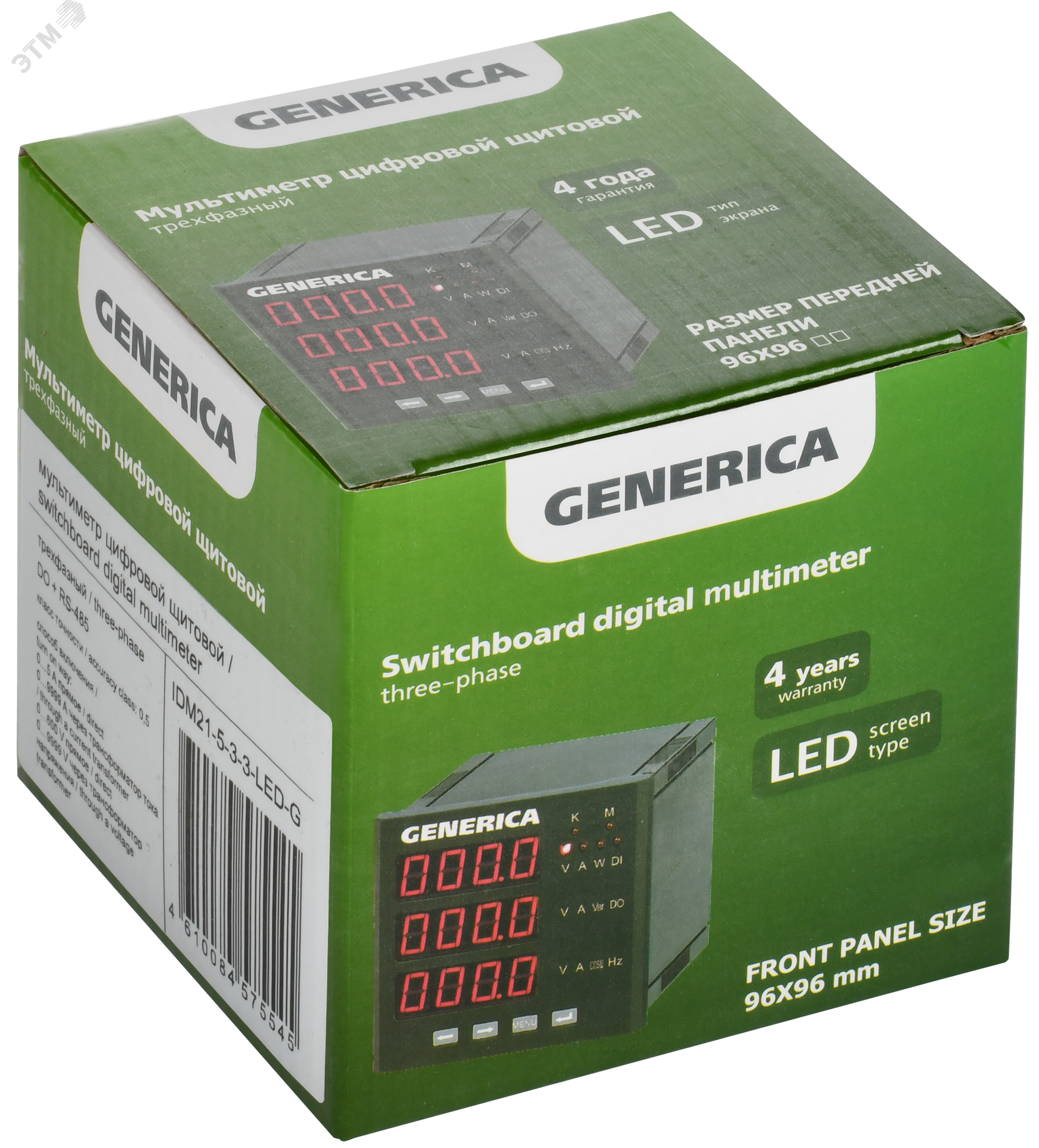 Мультиметр цифровой щитовой трехфазный DO RS-485 96х96мм LED GENERICA IDM21-5-3-3-LED-G IEK - превью 2