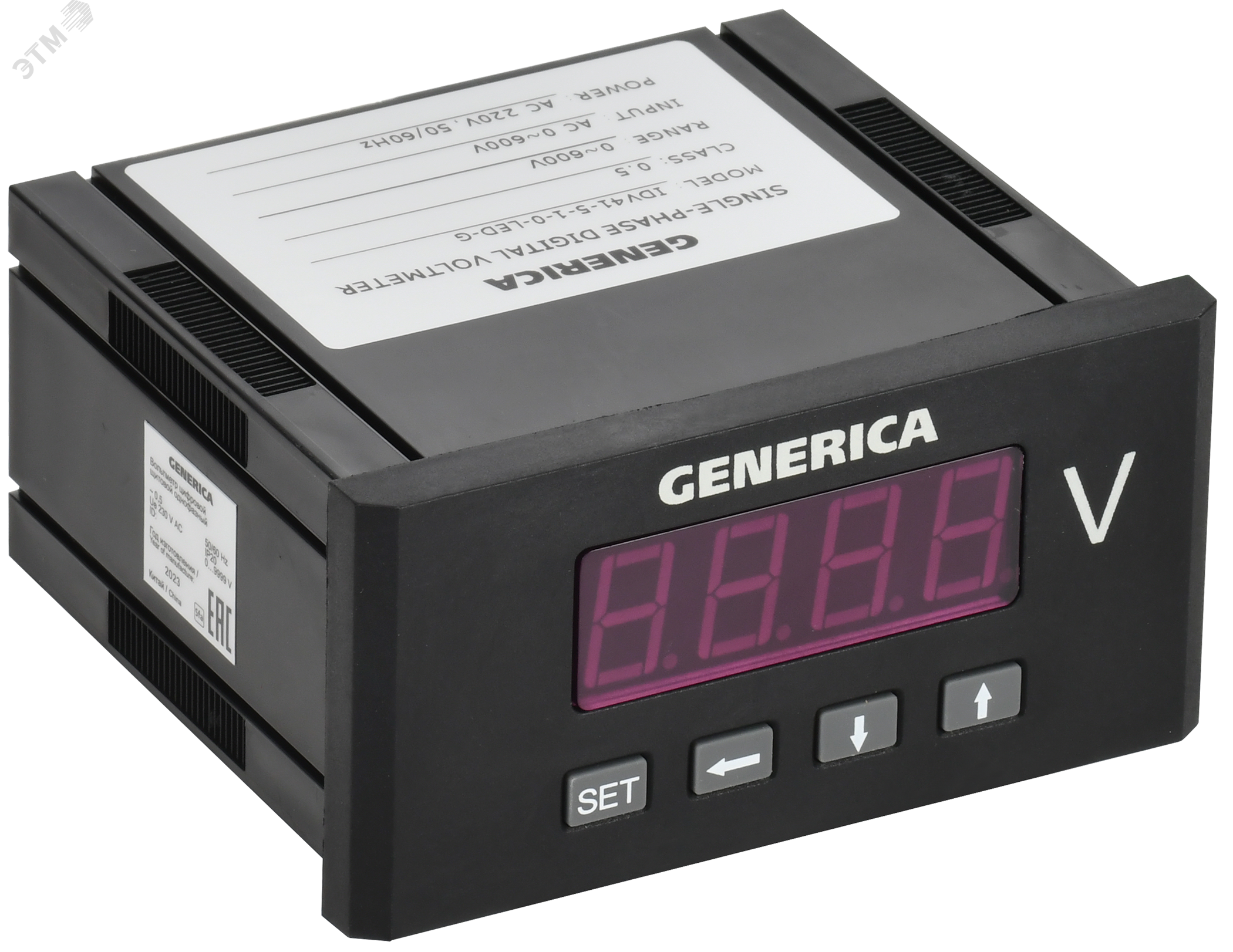 Изображение товара Вольтметр цифровой щитовой однофазный 48х96мм LED GENERICA